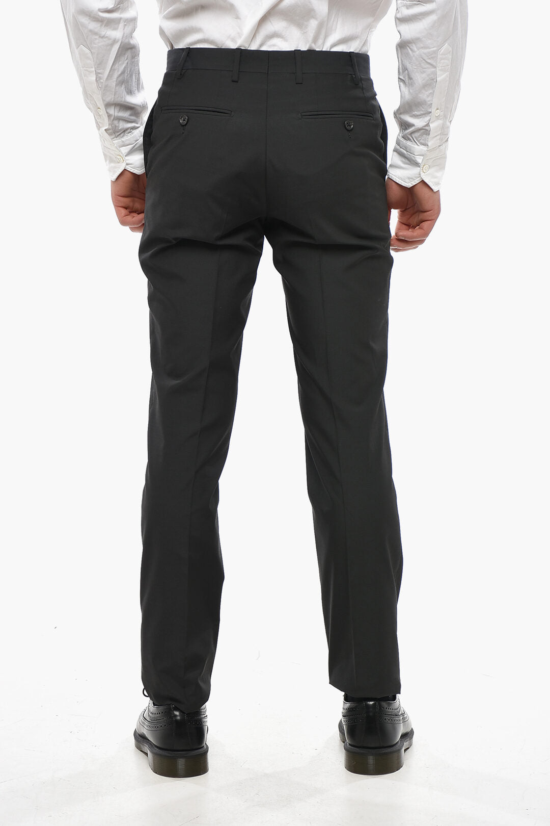 Corneliani 3500~CC COLLECTION Virgin Wool-Blend Straight-Leg Pants RESET, view 2