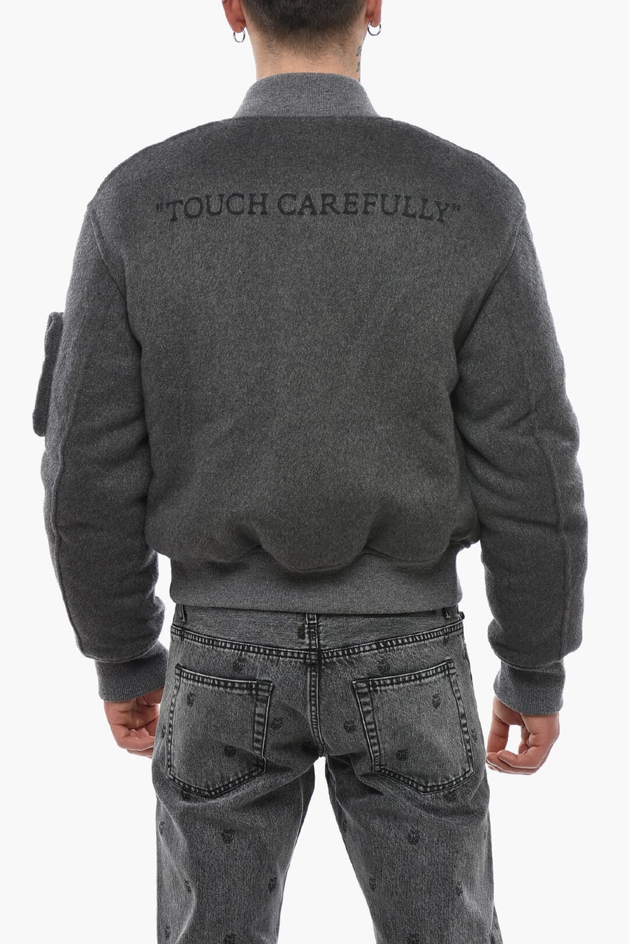 Off-White 2470~Pure Cashmere Padded Bomber QUOTE, view 2