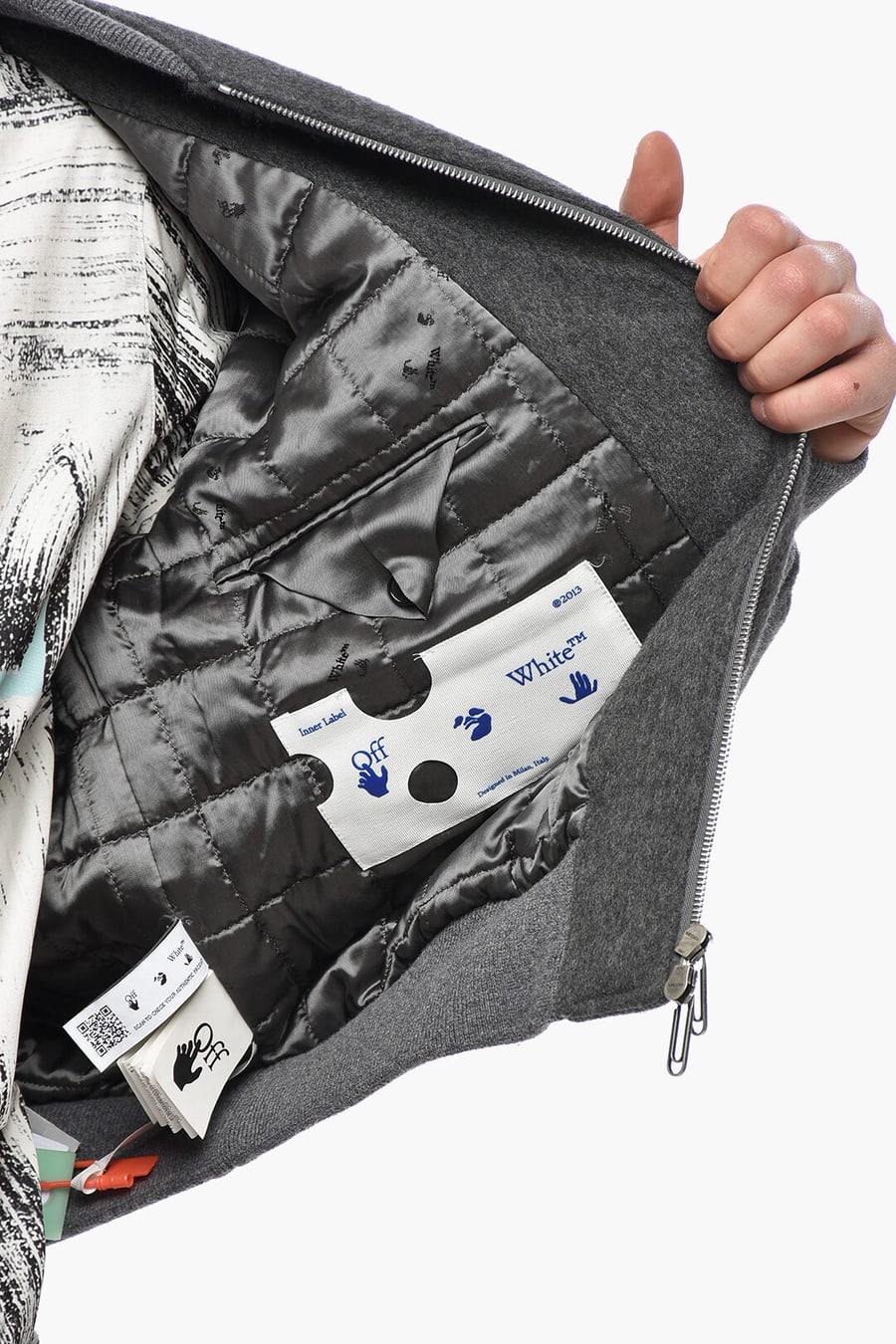 Off-White 2470~Pure Cashmere Padded Bomber QUOTE, view 5