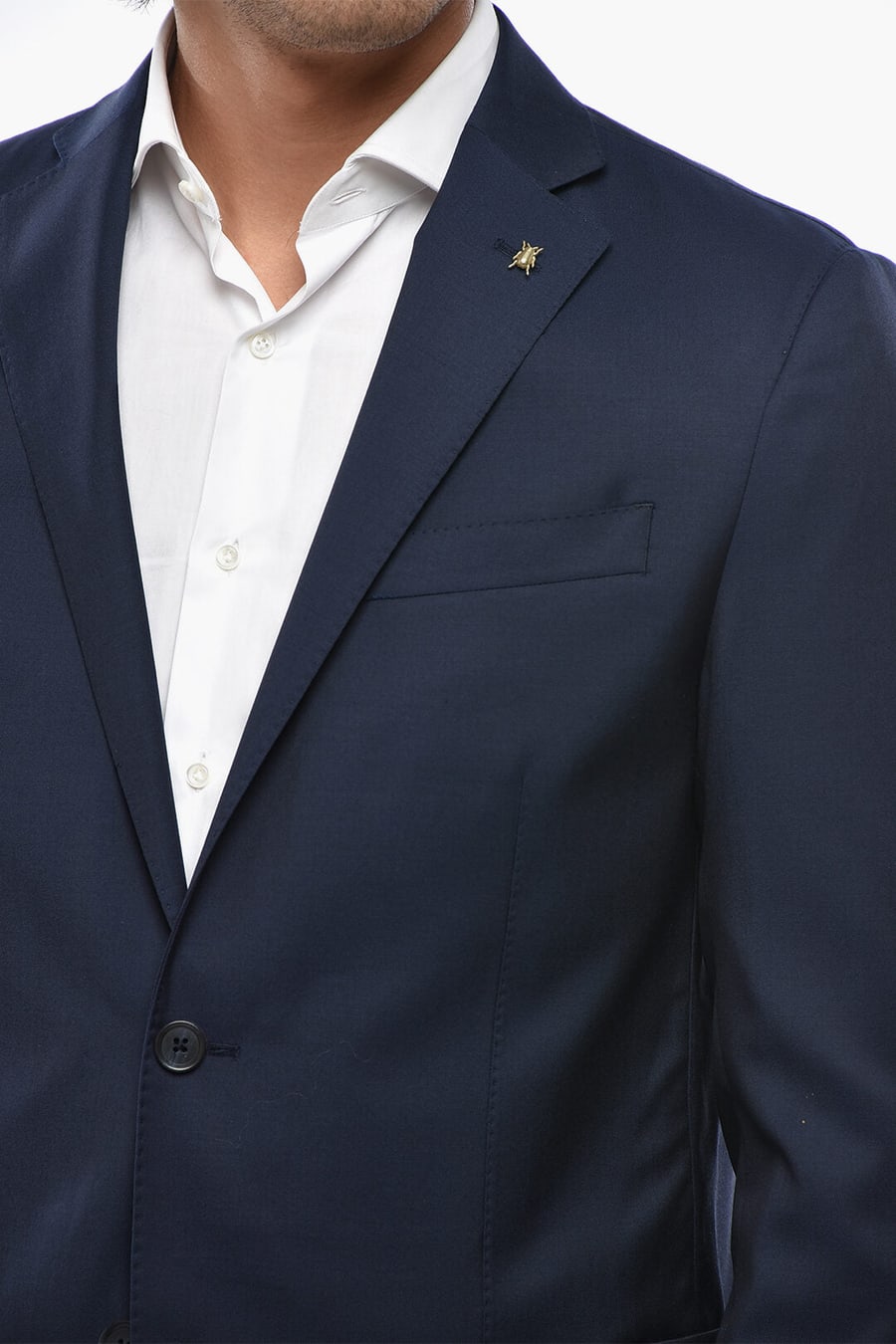 Corneliani 2405~CC COLLECTION Virgin Wool Blazer with Patch Pockets, view 3