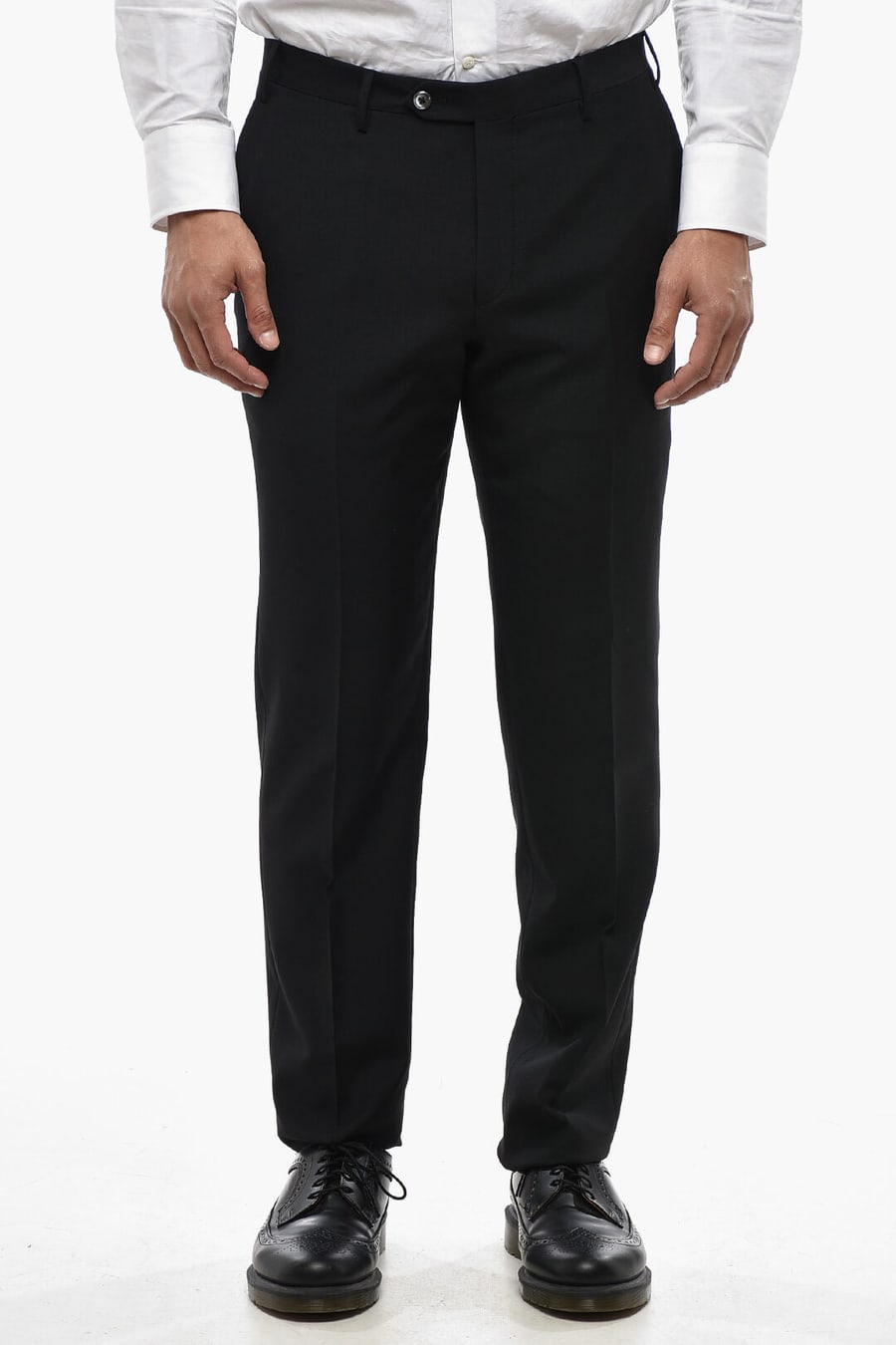 Corneliani 3500~CODE Virgin Wool Trousers With Belt Loops