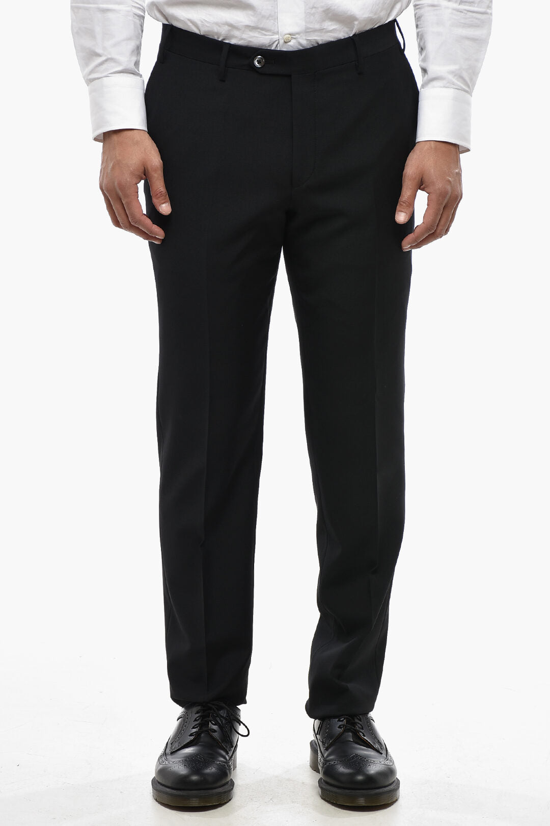 Corneliani 3500~CODE Virgin Wool Trousers With Belt Loops