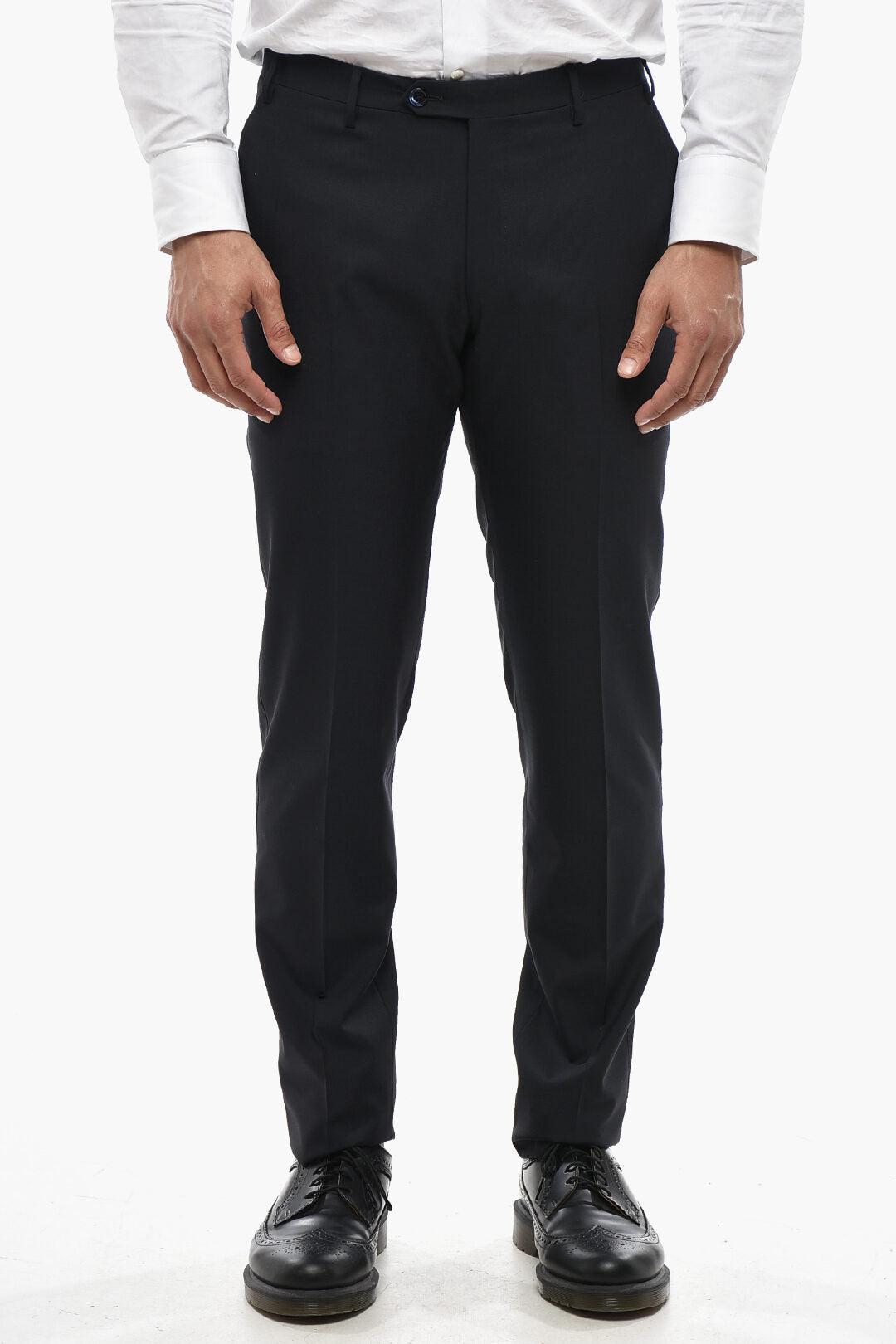 Corneliani 2405~CODE Virgin Wool Trousers With Belt Loops