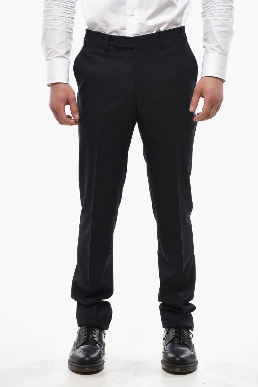 Corneliani 2405~CC COLLECTION Virgin Wool Trousers With Belt Loops