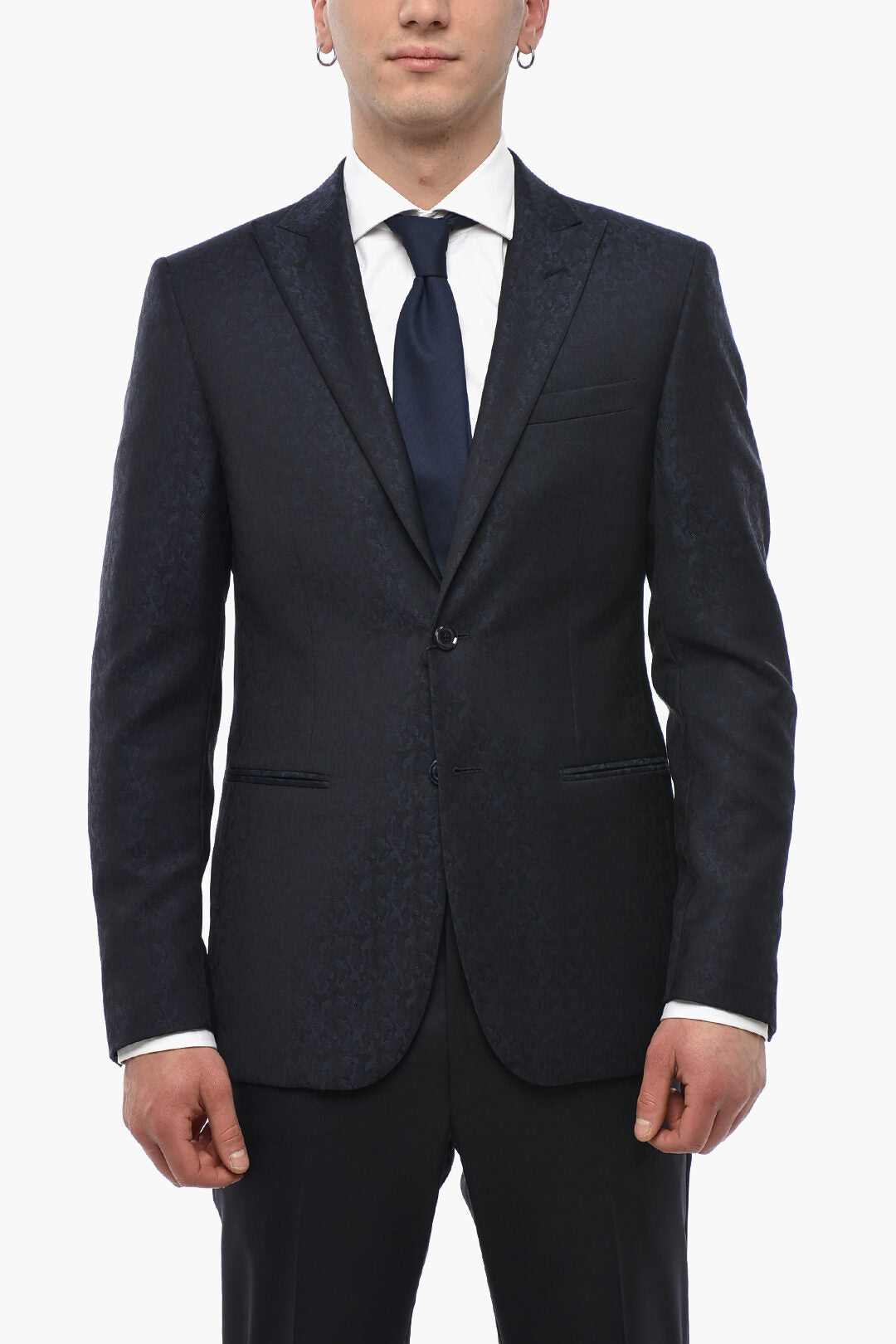 Corneliani 2405~CC COLLECTION Damask Wool Blazer REFINED With Peak Lapel