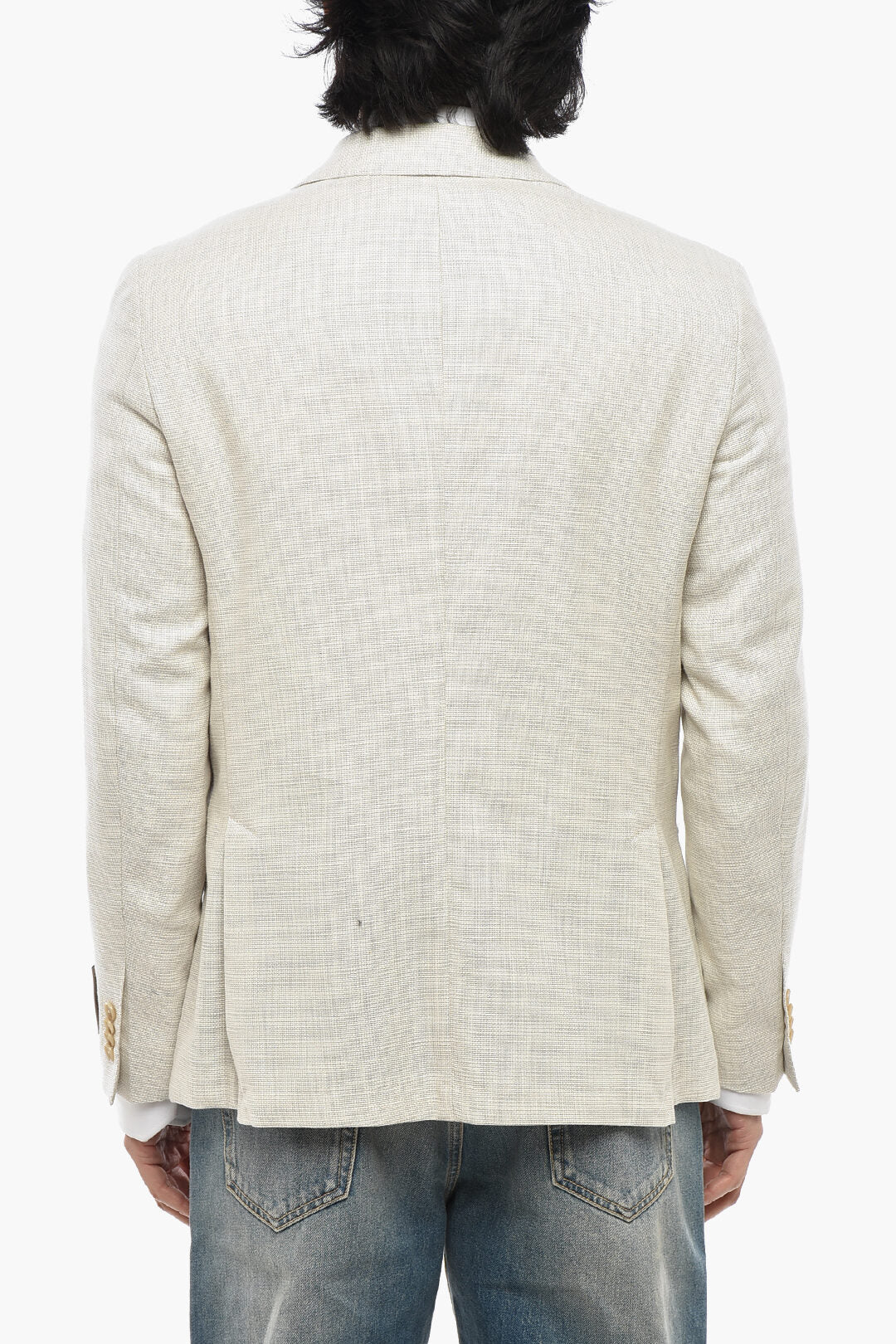 Corneliani 2500~CC COLLECTION Cotton Blend Blazer with Classic Lapel and Two Vents, view 2