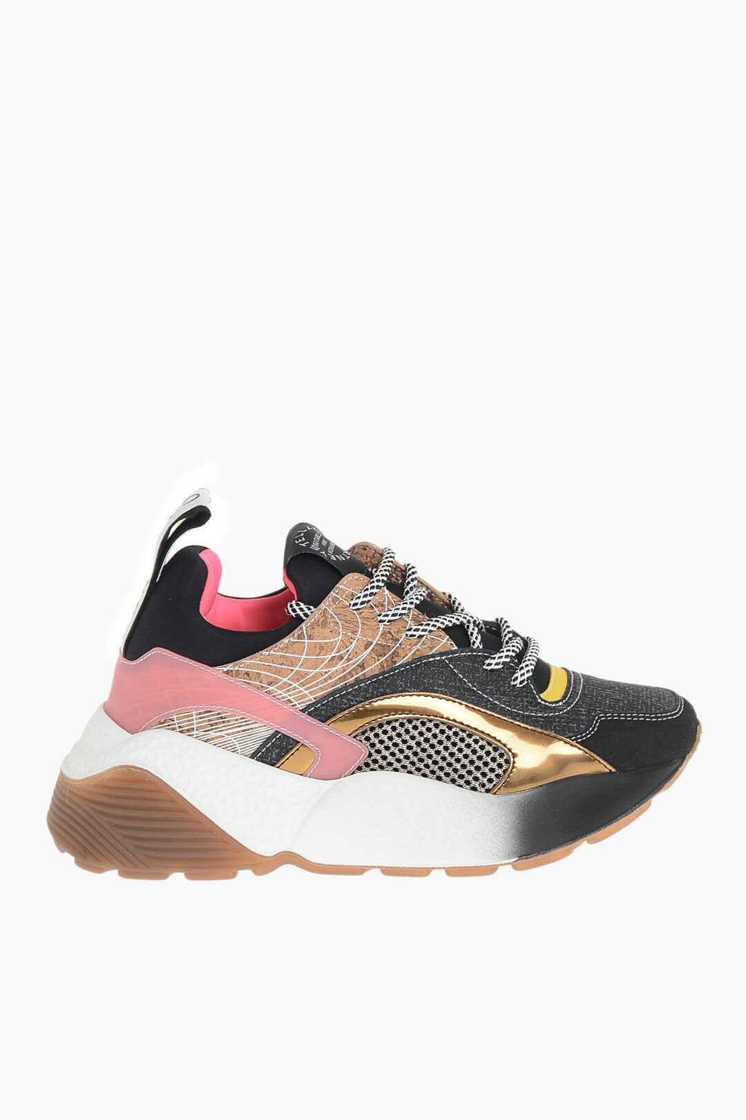 Stella McCartney 3250~Faux Leather Sneakers ECLYPSE With Cork Details And 5.5cm Chunky Sole, view 2