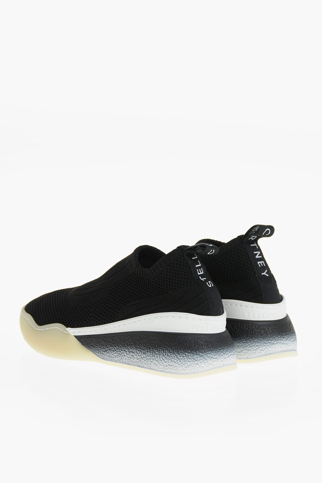 Stella McCartney 3500~Perforated Fabric Slip-On Sneakers with Gradient Sole, view 2
