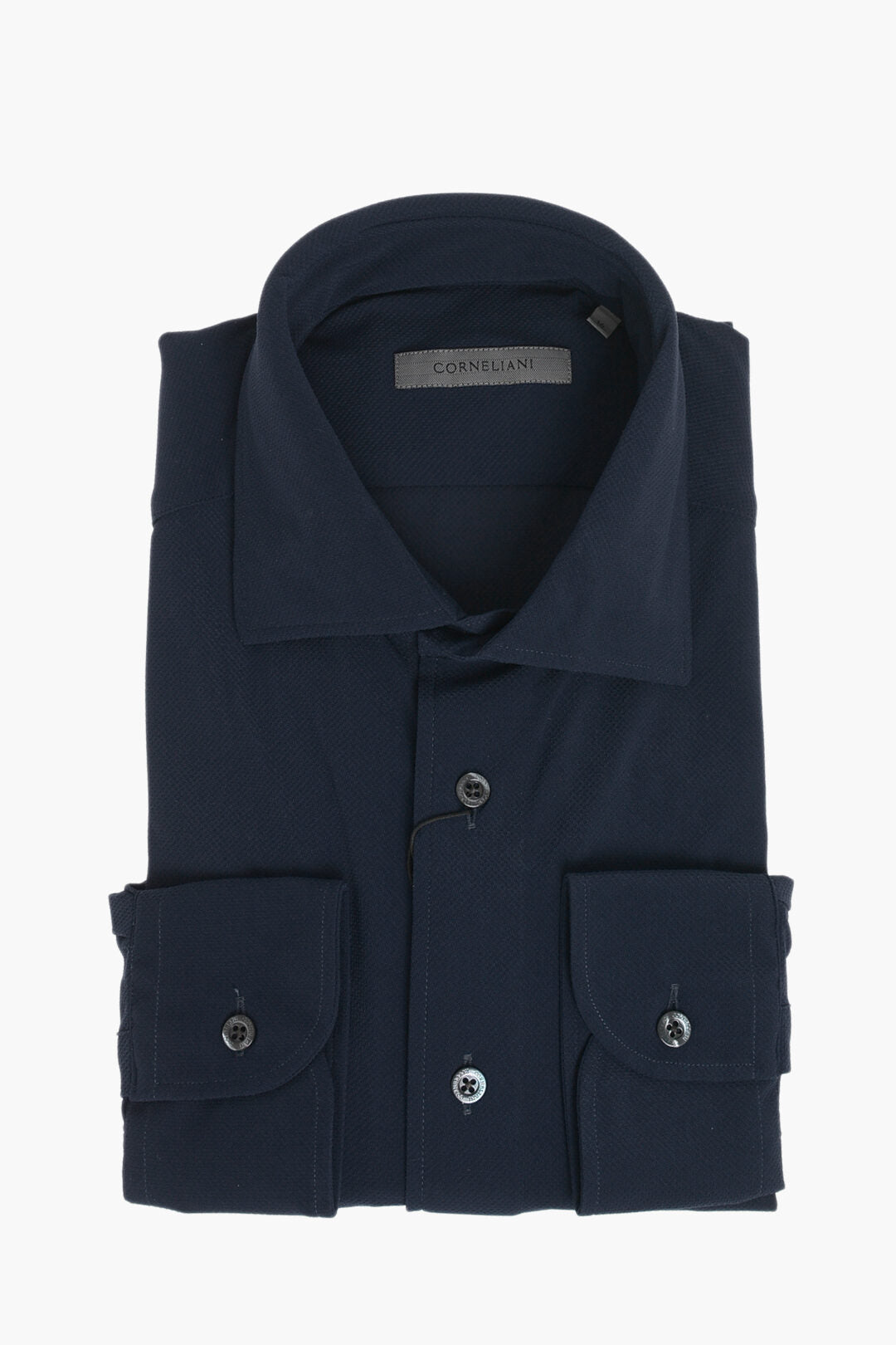 Corneliani 2405~Wrinkle-Free Solid-Color Stretch Shirt With French Collar