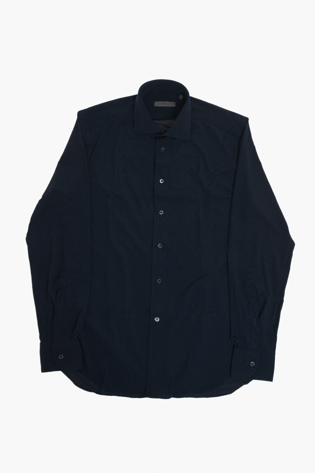 Corneliani 2405~Wrinkle-Free Solid-Color Stretch Shirt With French Collar, view 2