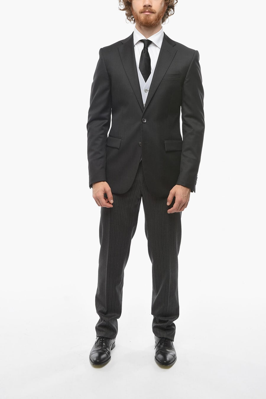 Corneliani 3500~CC COLLECTION Virgin Wool Three-Piece Suit CERIMONIA REFINED