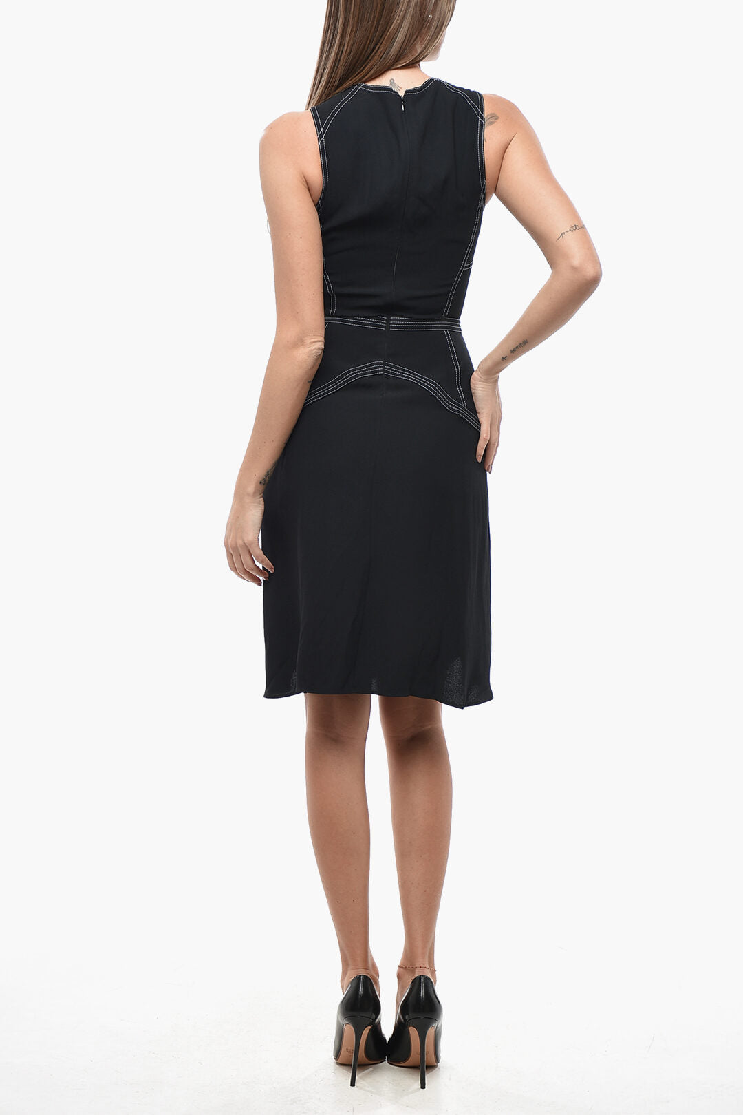 Stella McCartney 3500~Viscose Dress AMBER with Exposed Seams, view 2