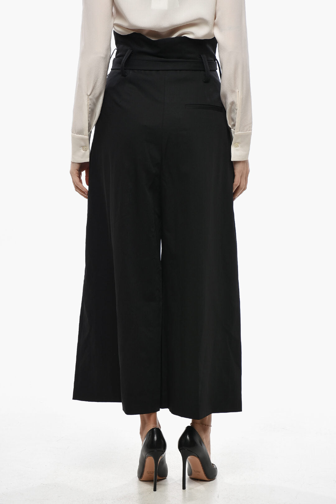 Stella McCartney 3500~Cropped-Fit Trousers MAGGIE with Belt