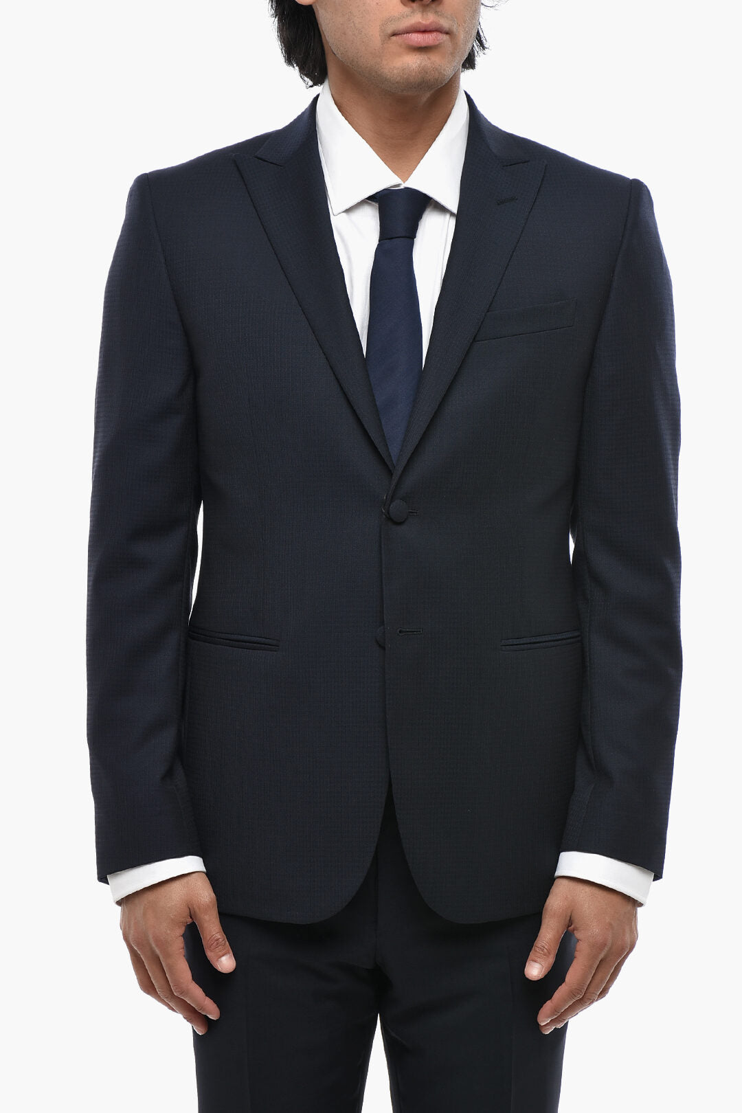Corneliani 2405~CC COLLECTION Two-Button Blazer with Lance Lapel
