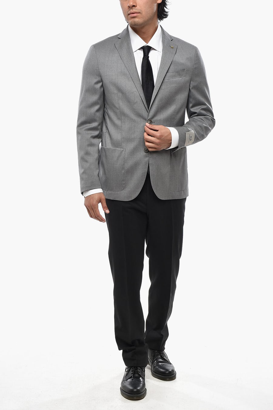 Corneliani 2470~CC COLLECTION Virgin Wool Jacket with Patch Pockets, view 4