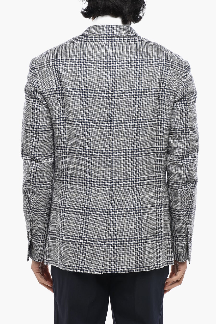 Corneliani 2405~CIRCLE Unlined Cotton-Blend Blazer with Tartan Pattern, view 2