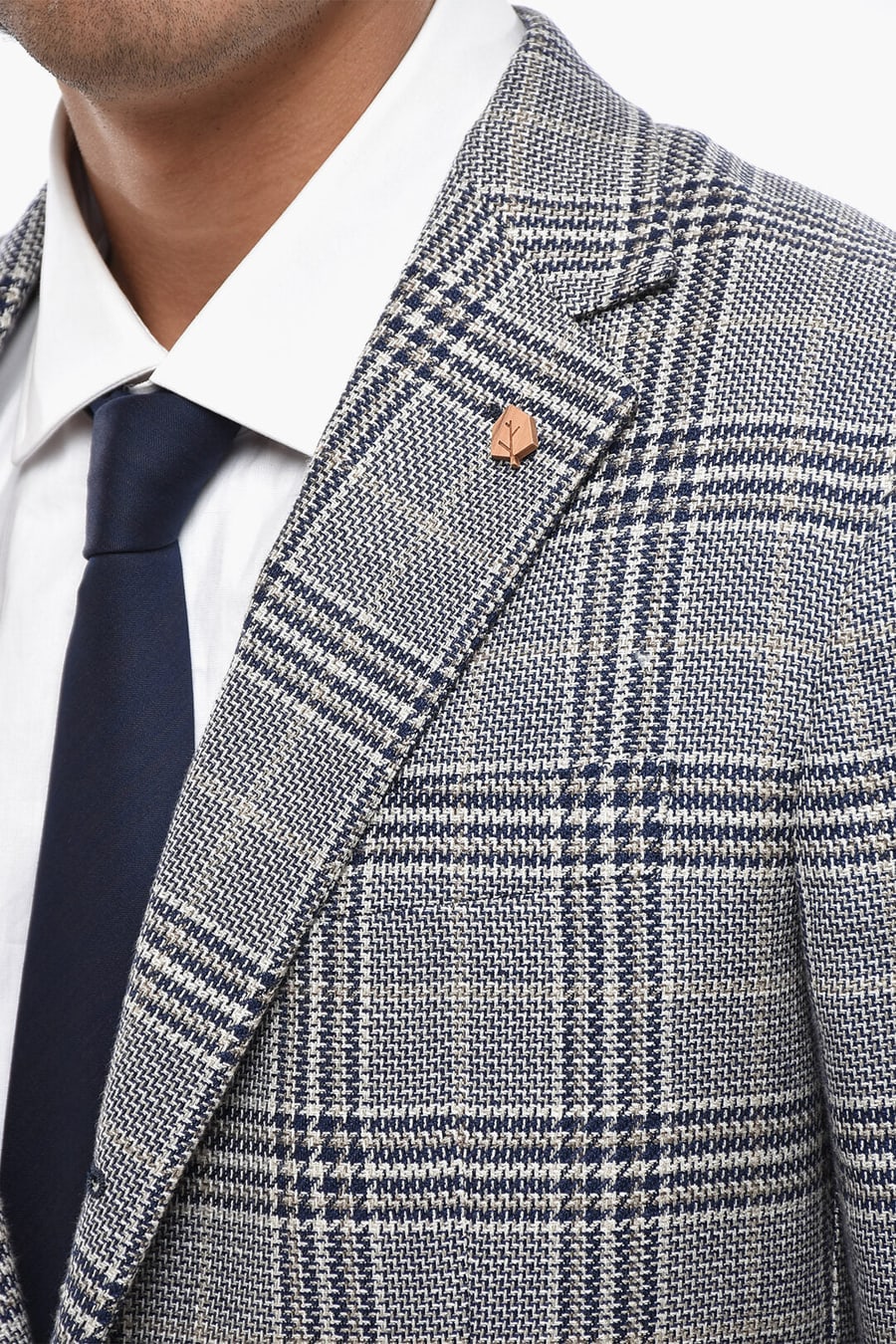 Corneliani 2405~CIRCLE Unlined Cotton-Blend Blazer with Tartan Pattern, view 3