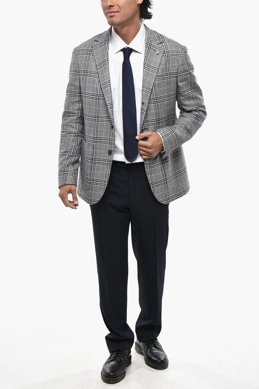 Corneliani 2405~CIRCLE Unlined Cotton-Blend Blazer with Tartan Pattern, view 4