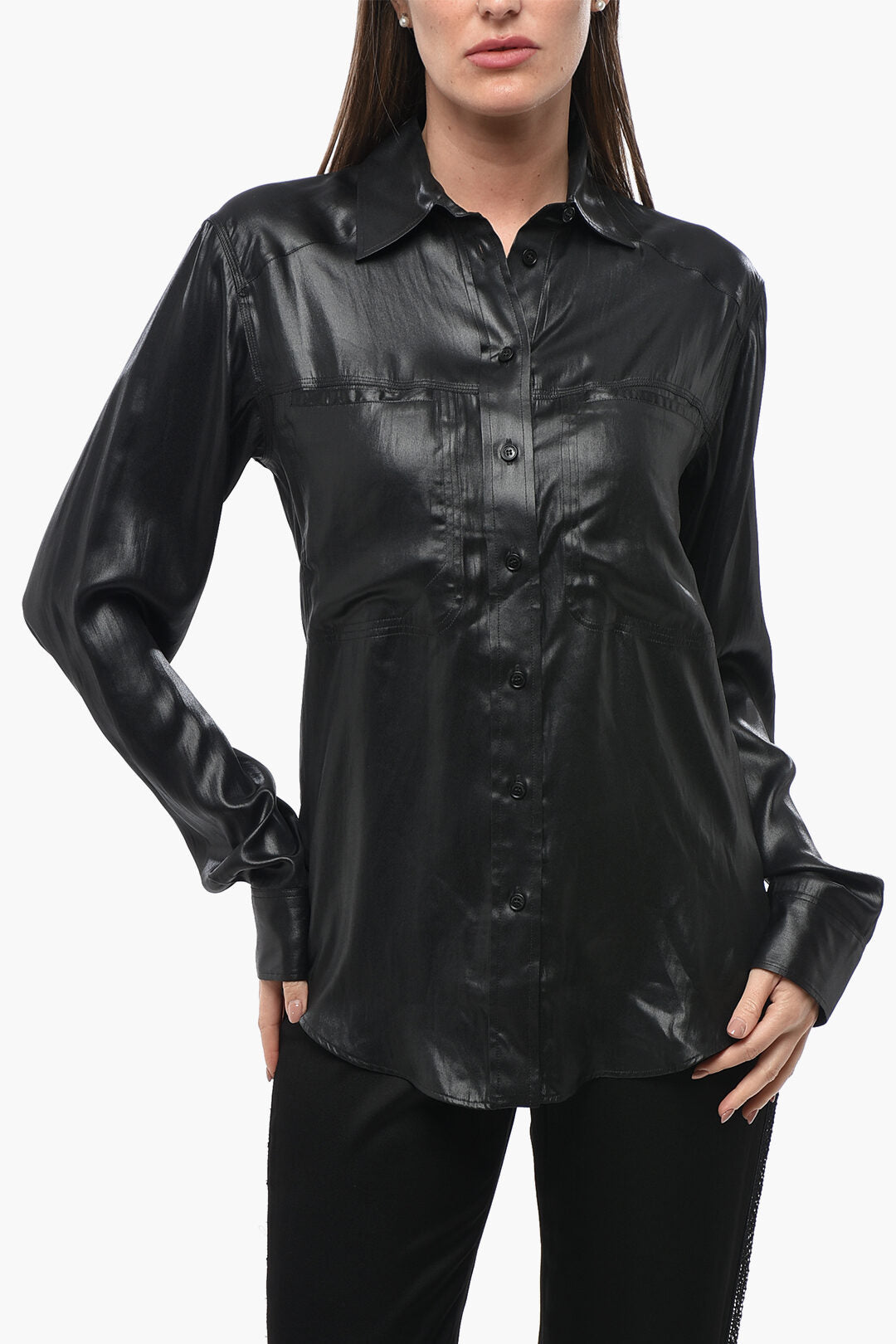 Stella McCartney 3500~Coated-Fabric Safari Shirt