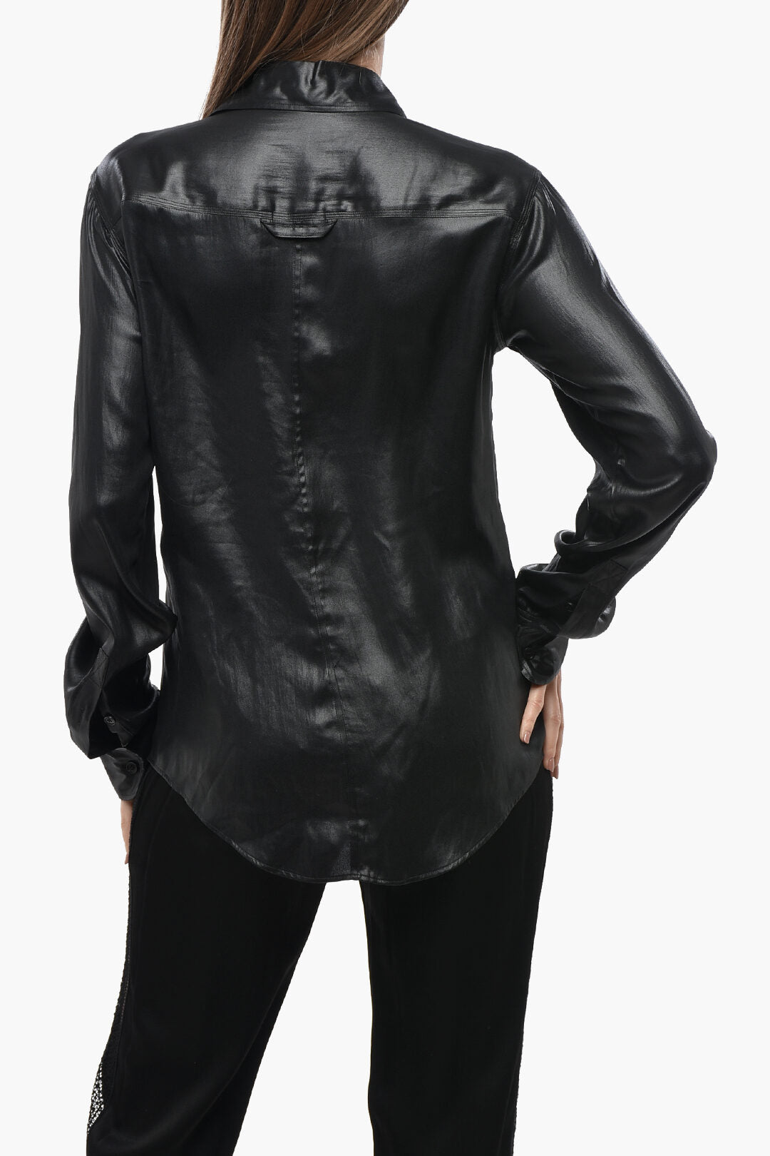 Stella McCartney 3500~Coated-Fabric Safari Shirt, view 2