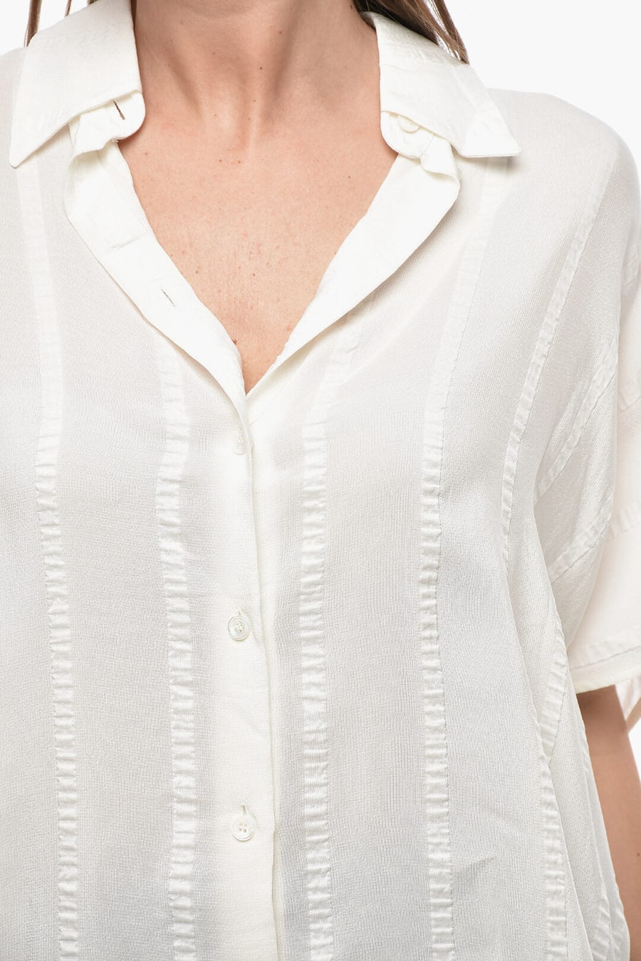 Stella McCartney 2405~Asymmetric Jacquard-Fabric Shirt SUSAN