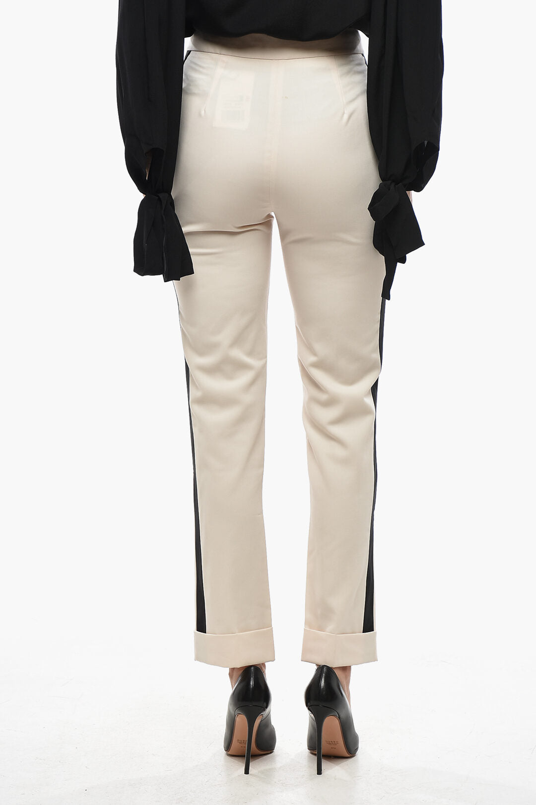 Stella McCartney 2405~Silk Trousers with Contrasting Side Stripes, view 2