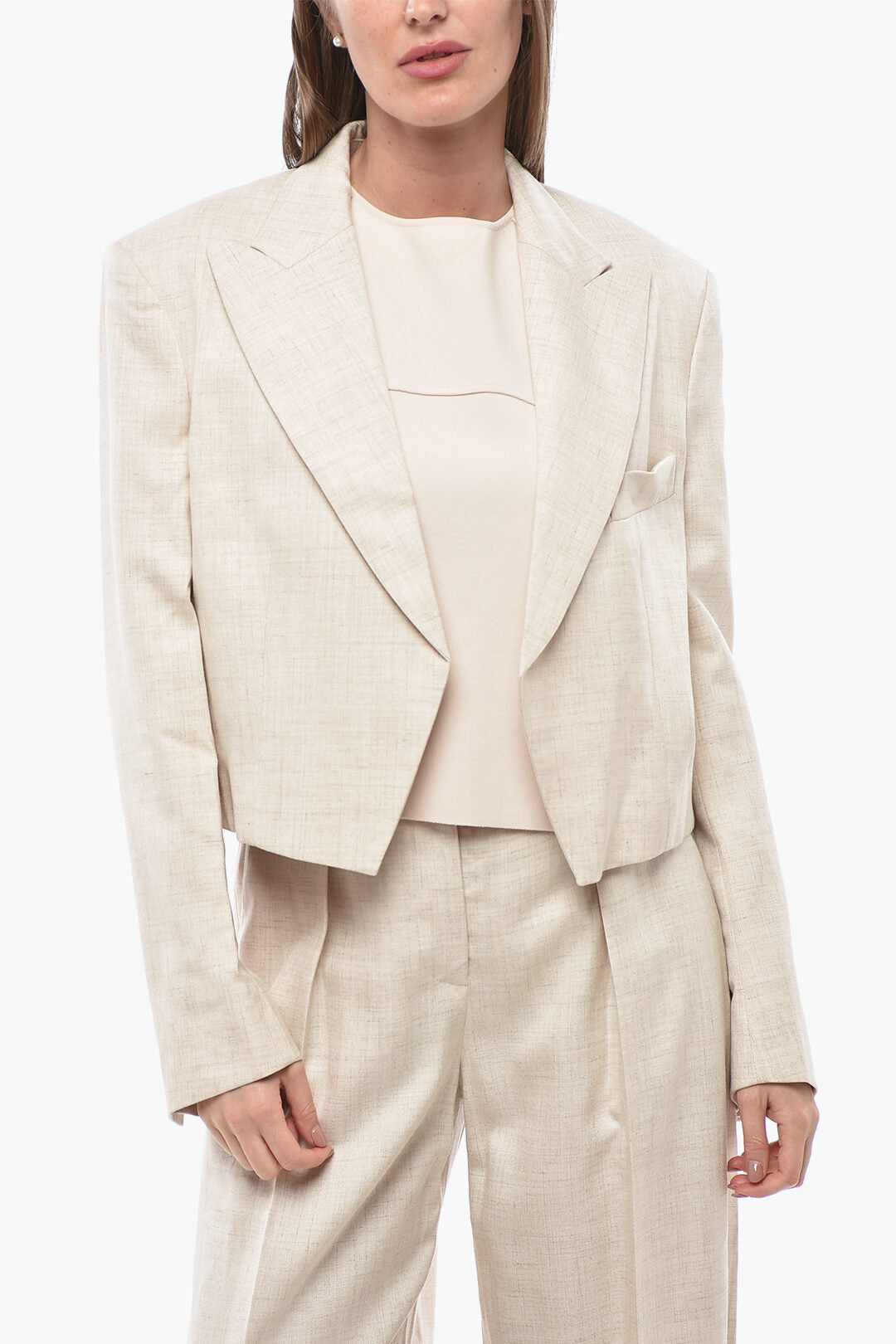 Stella McCartney 2500~Cropped-Fit Blazer ADLEY with Lance Lapel