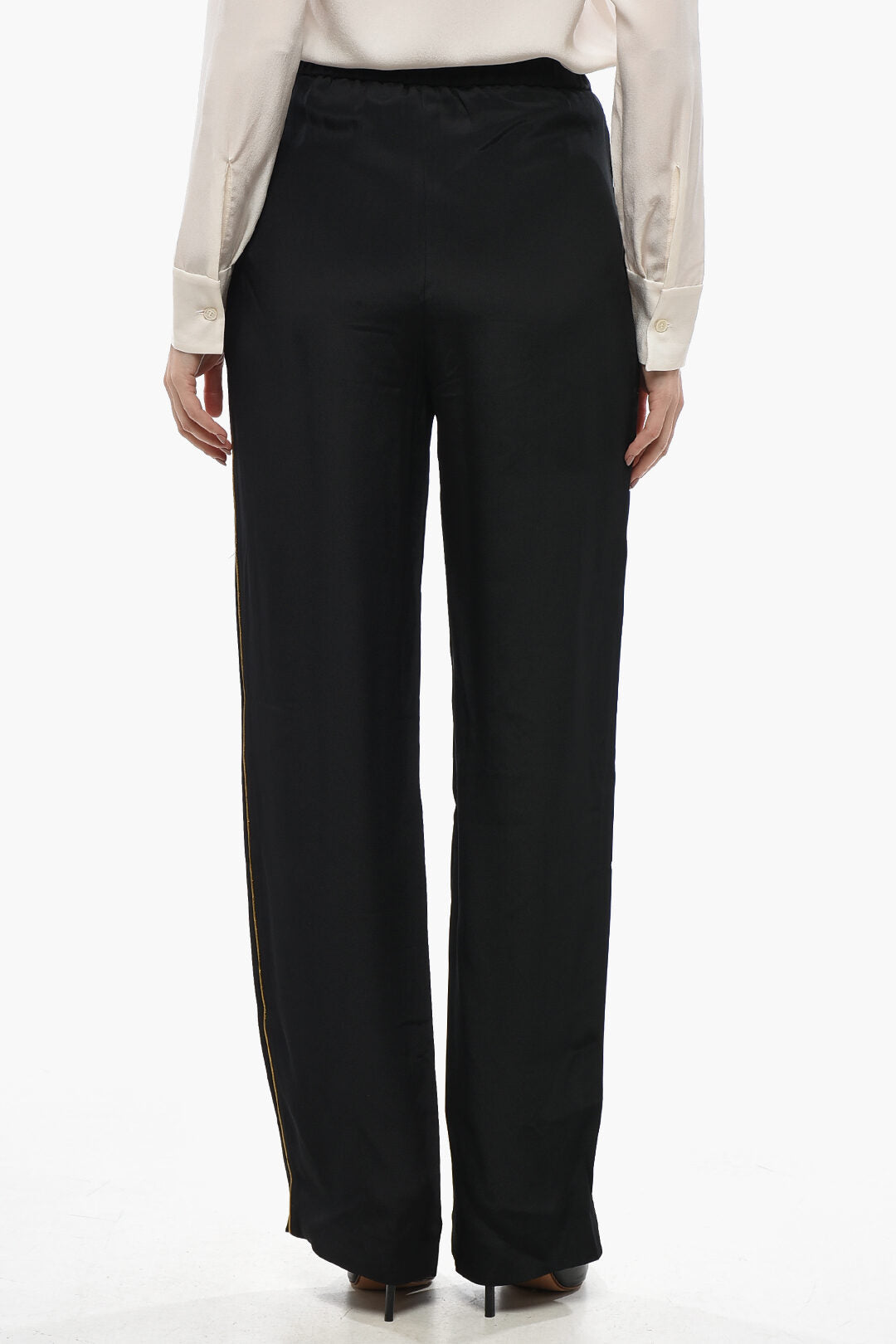 Stella McCartney 3500~Silk-Blend Trousers CICELY with Elastic Waistband, view 2