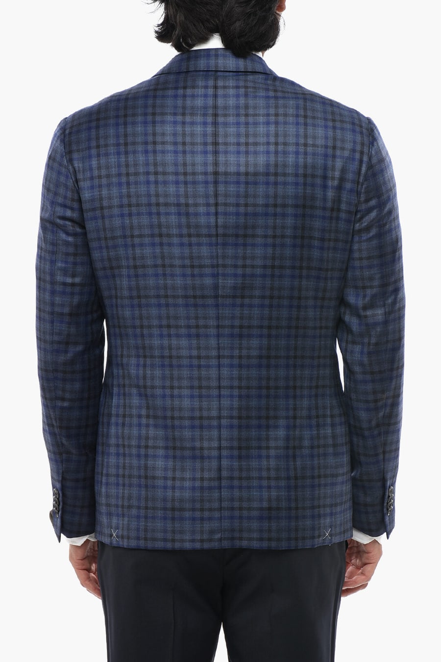 Corneliani 2405~Virgin Wool Blazer GATE with Gingham Pattern, view 2
