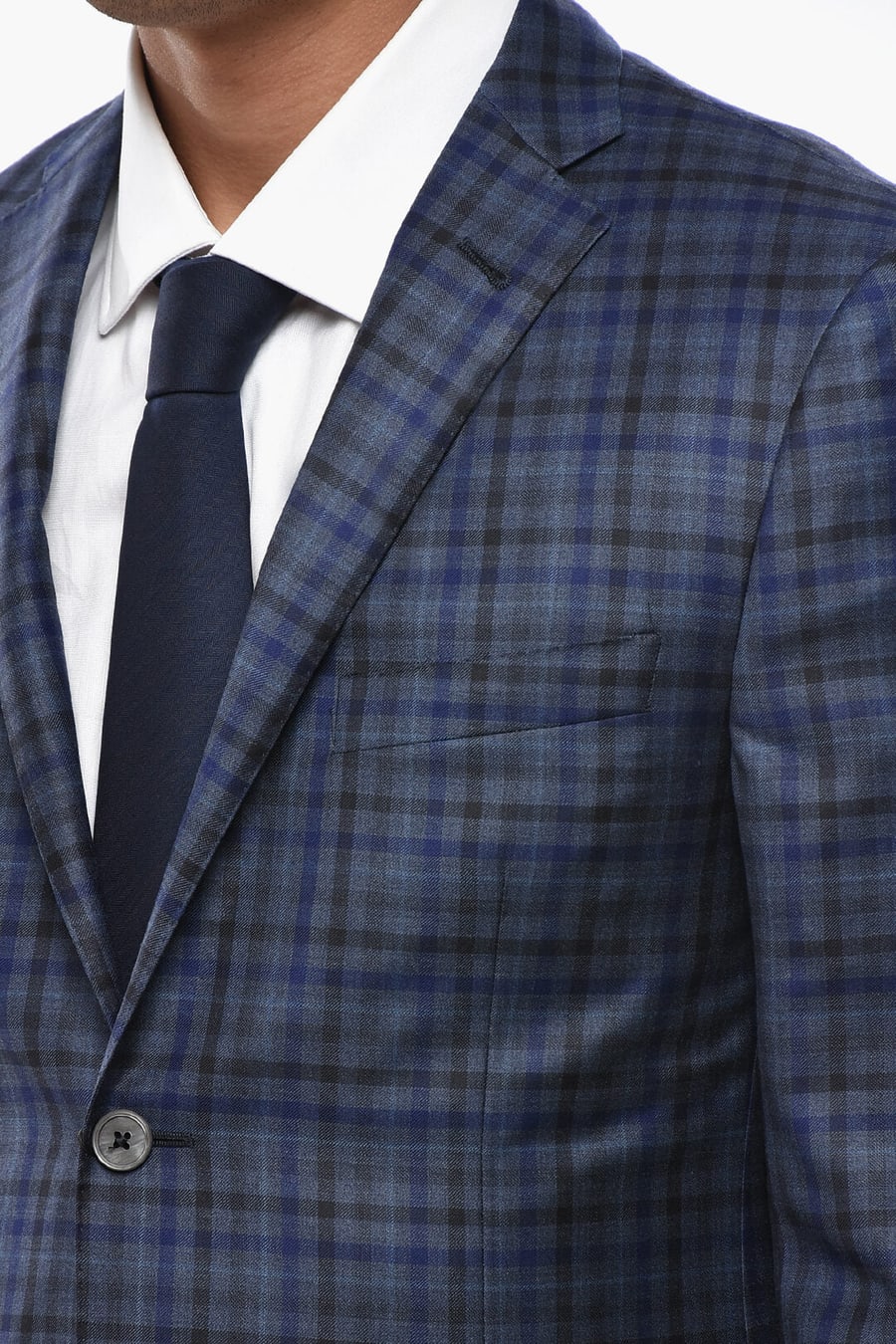 Corneliani 2405~Virgin Wool Blazer GATE with Gingham Pattern, view 3