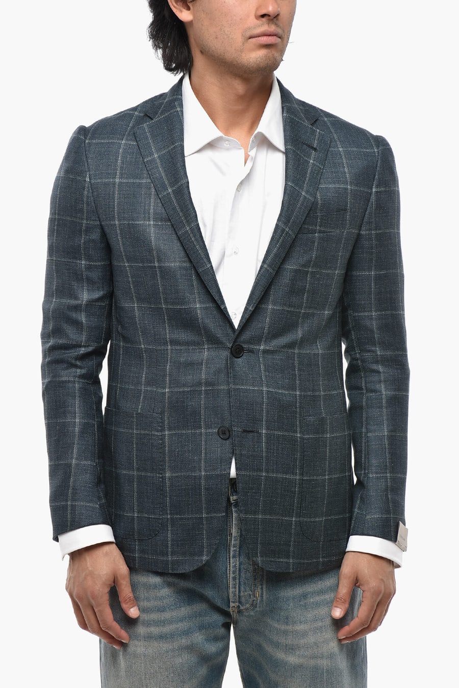 Corneliani 2405~Half-Lined Blazer GATE With Windowpane Pattern