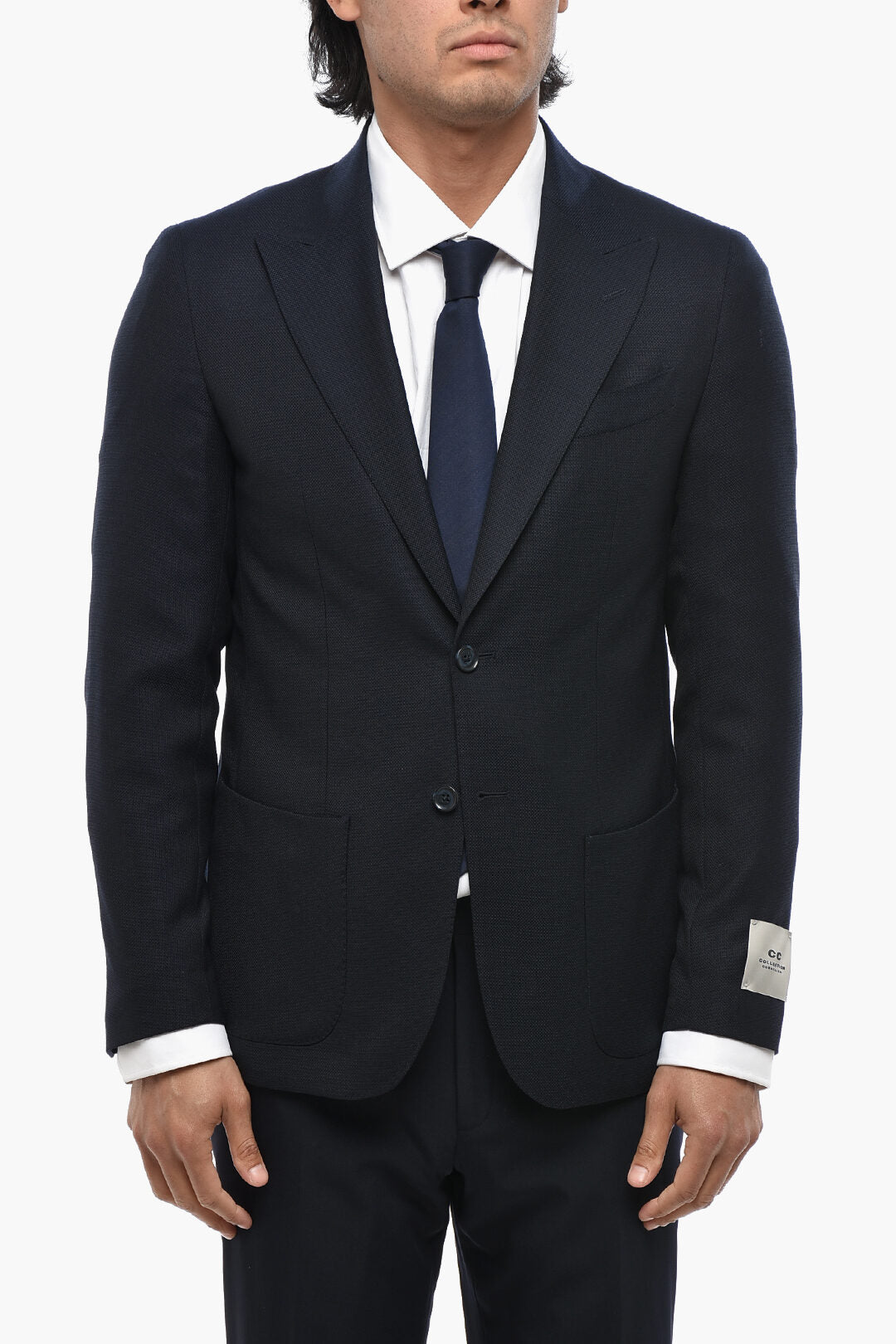 Corneliani 2405~CC COLLECTION Half-Lined Virgin Wool Blazer with Lance Lapel