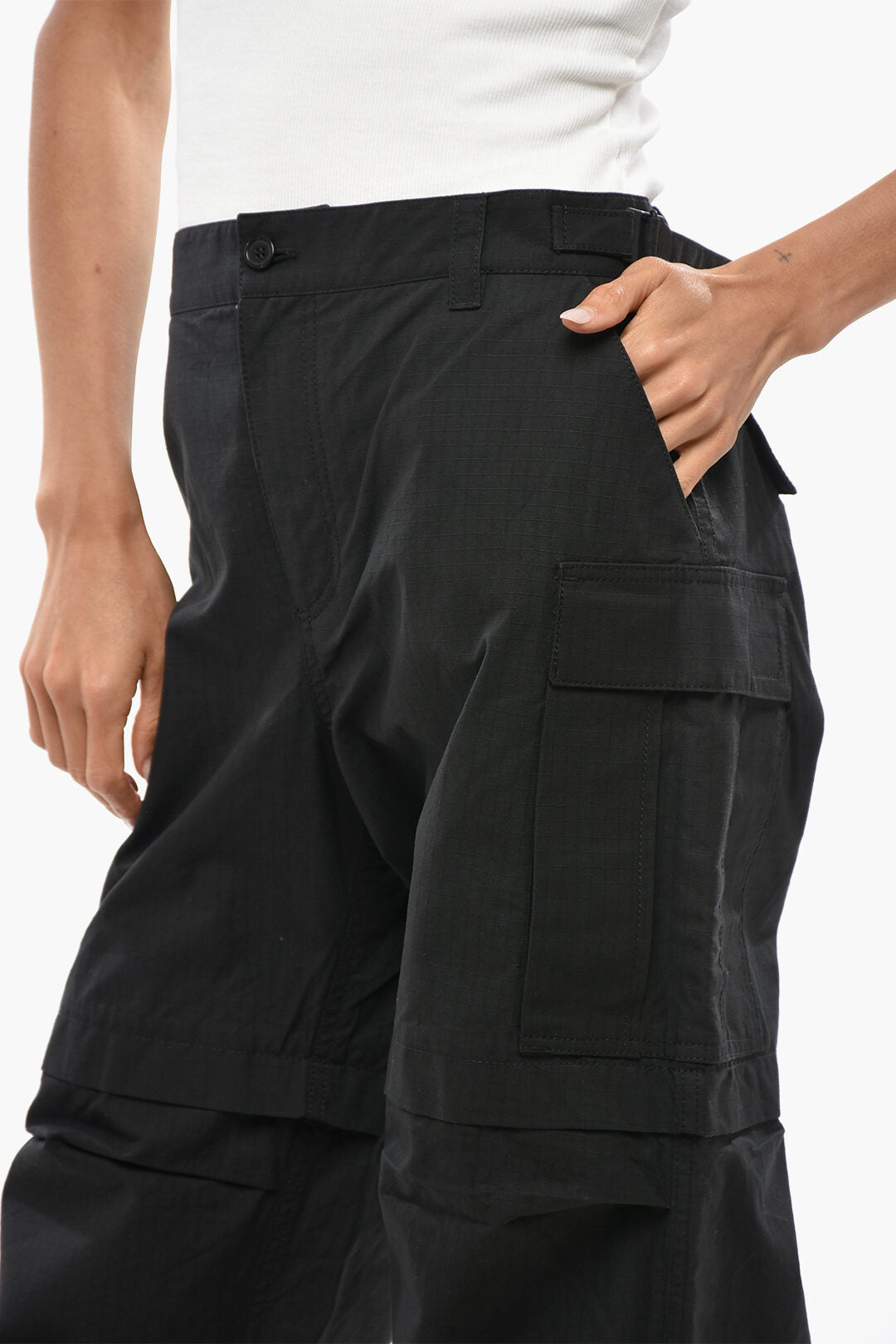 Wardrobe.nyc 3500~Cotton Cargo Pants With Velcro Closure at Ankle