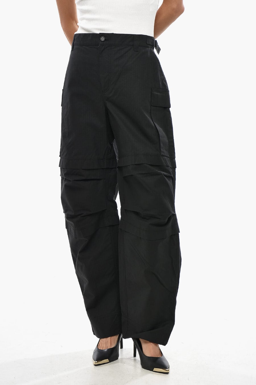 Wardrobe.nyc 3500~Cotton Cargo Pants With Velcro Closure at Ankle