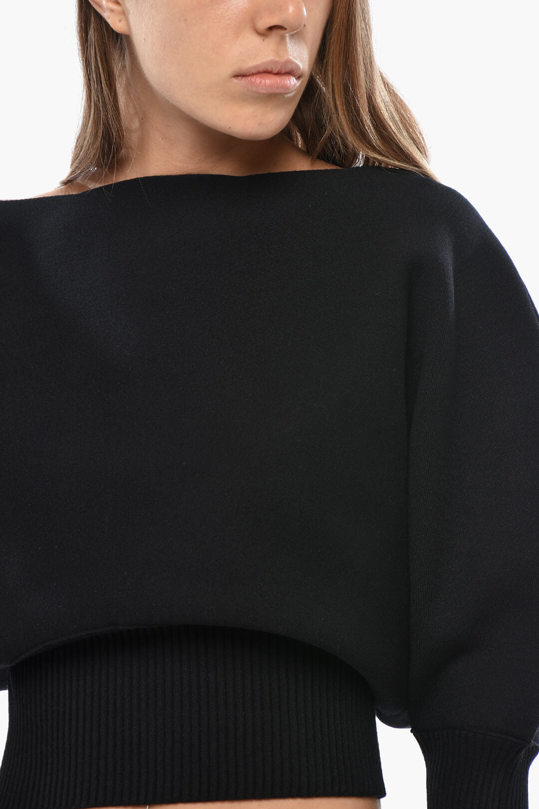 Super Blond 3500~Crewneck Sweater With 3/4 Batwing Sleeves, view 2