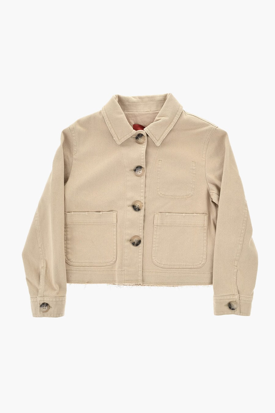 Max&Co. Kid 0500~Solid-Colored Lightweight Cotton Jacket With Front Button Closure