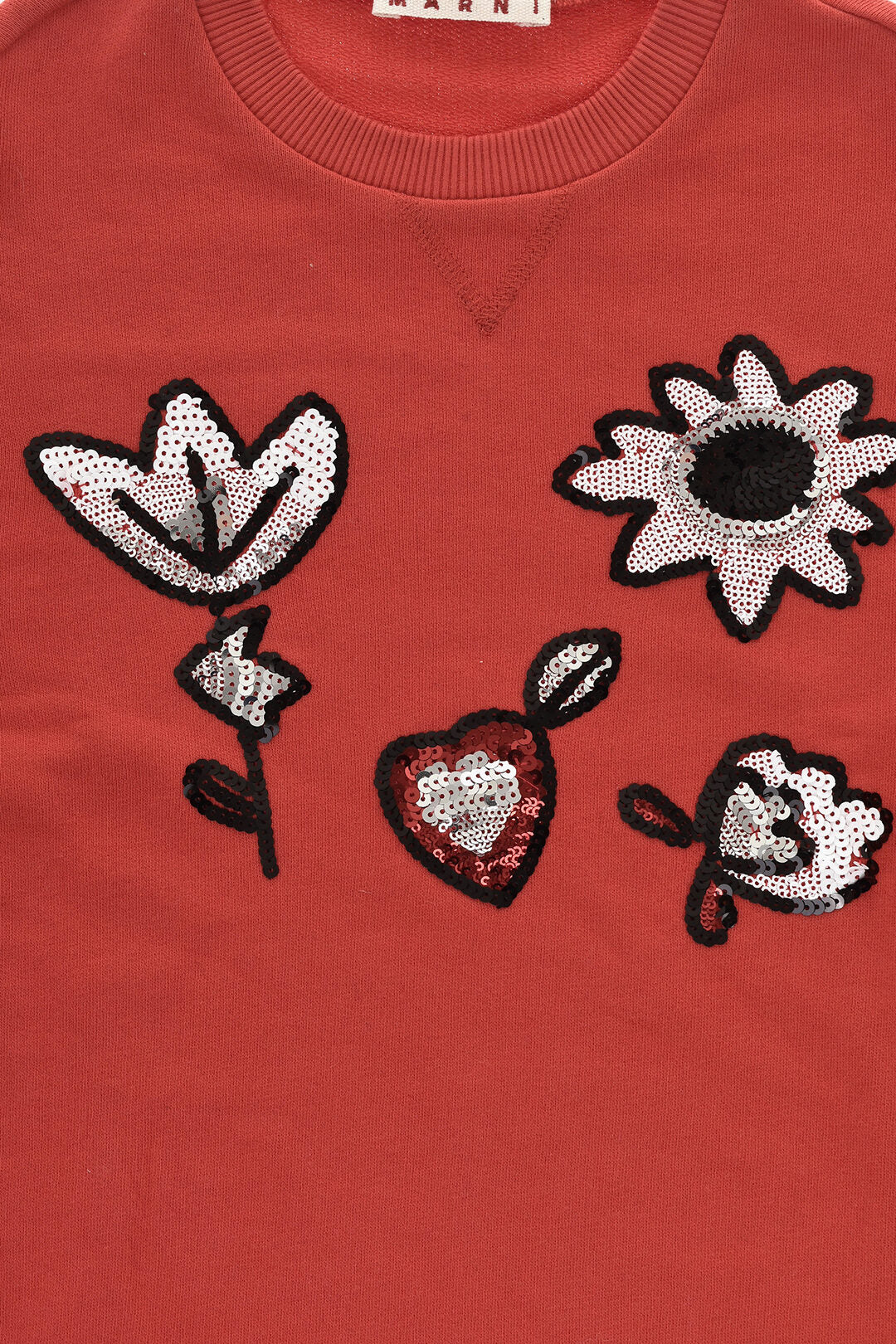 Marni Kids 0550~Jersey Dress GARDEN With Sequin Embroidery, view 2