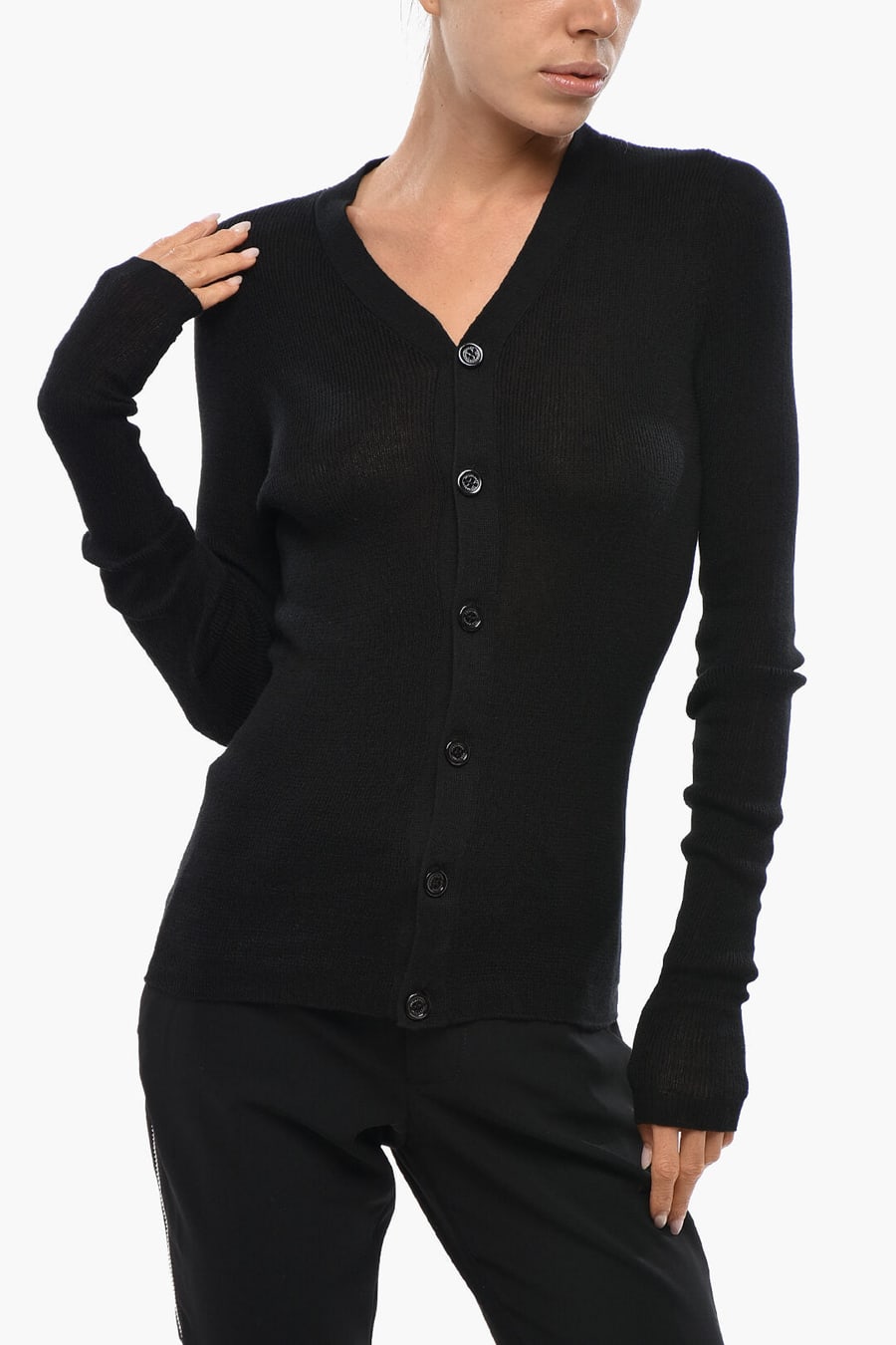 Dsquared2 3500~Solid-Color Cardigan With V-Neck