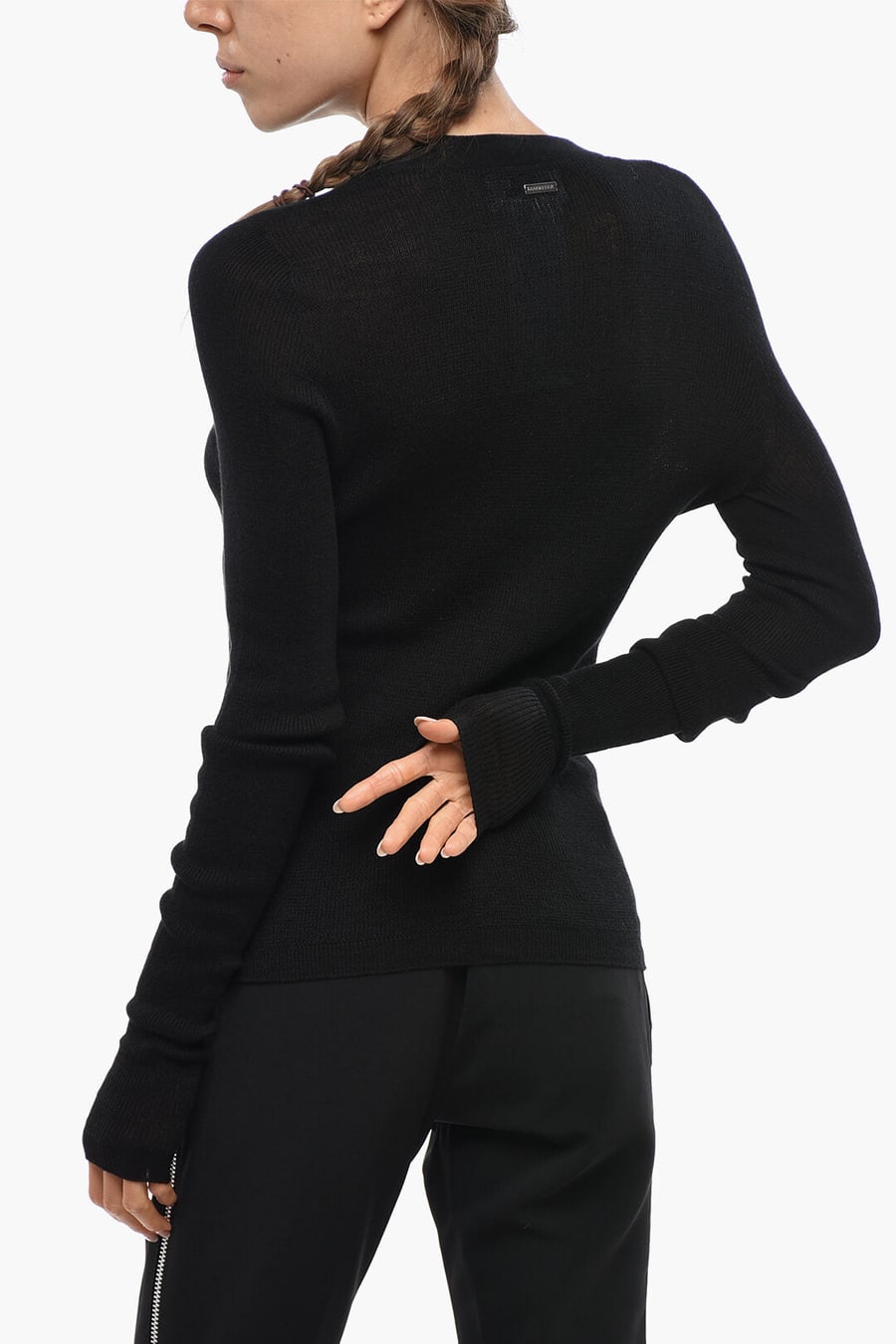 Dsquared2 3500~Solid-Color Cardigan With V-Neck, view 3
