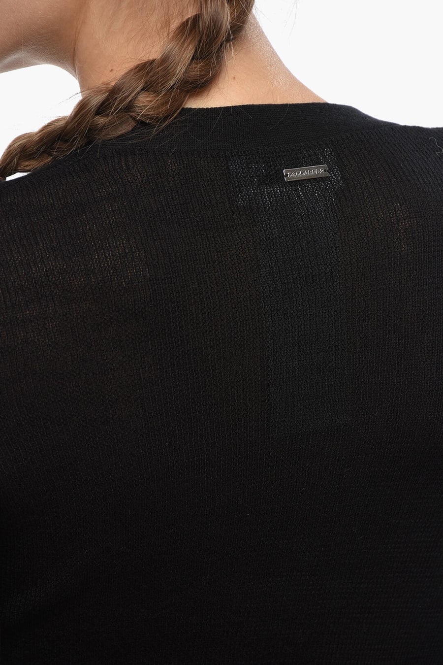 Dsquared2 3500~Solid-Color Cardigan With V-Neck, view 4