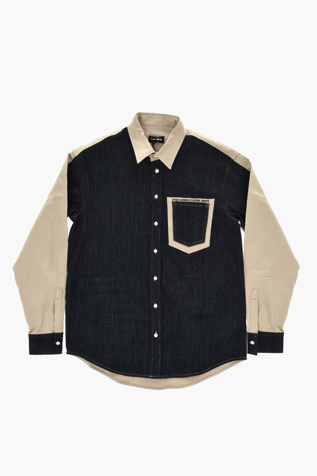 Dsquared2 Kids 2405~Dark-Wash Denim Shirt with Contrasting Back