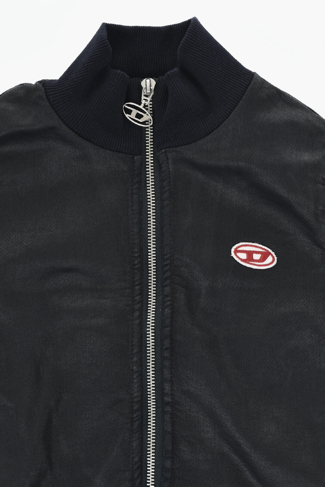Diesel Kids 0405~TRACK DENIM Coated Cotton Full-Zip Sweatshirt, view 2