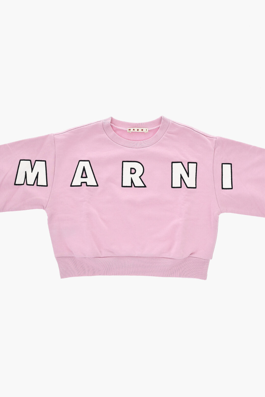 Marni Kids 1050~Brushed Cotton Crewneck Sweatshirt With Contrast Logo, view 2