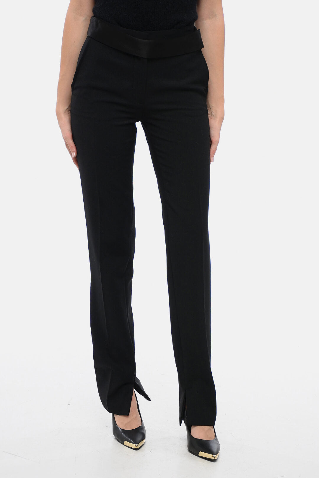Stella McCartney 3500~Wool-Blend Trousers with Satin Band