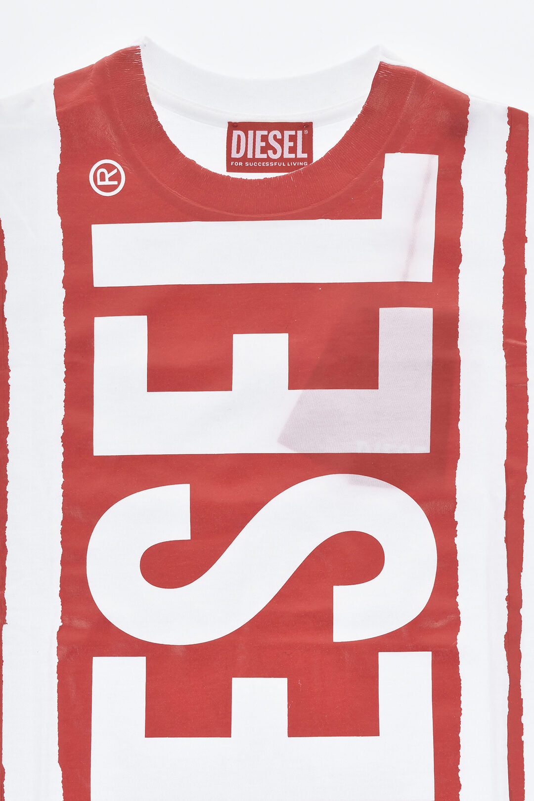 Diesel Kids 0405~Crew Neck Cotton T-Shirt With All-Over Print