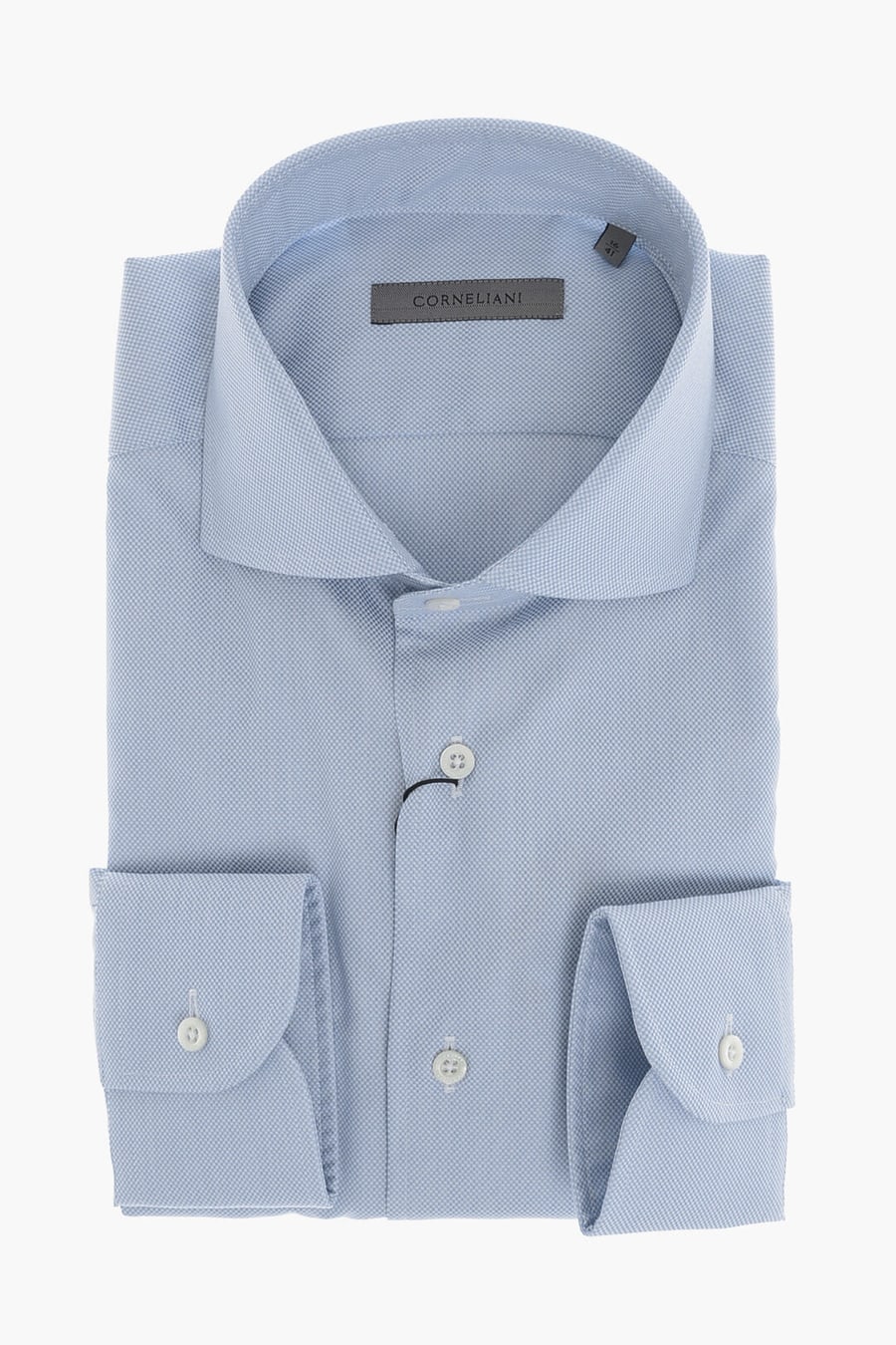 Corneliani 2405~Two-Tone Cotton Shirt With French Collar