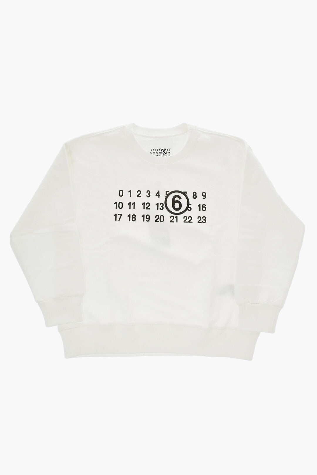 Maison Margiela Kids 2405~MM6 Crew-Neck Sweatshirt with Flocked Print