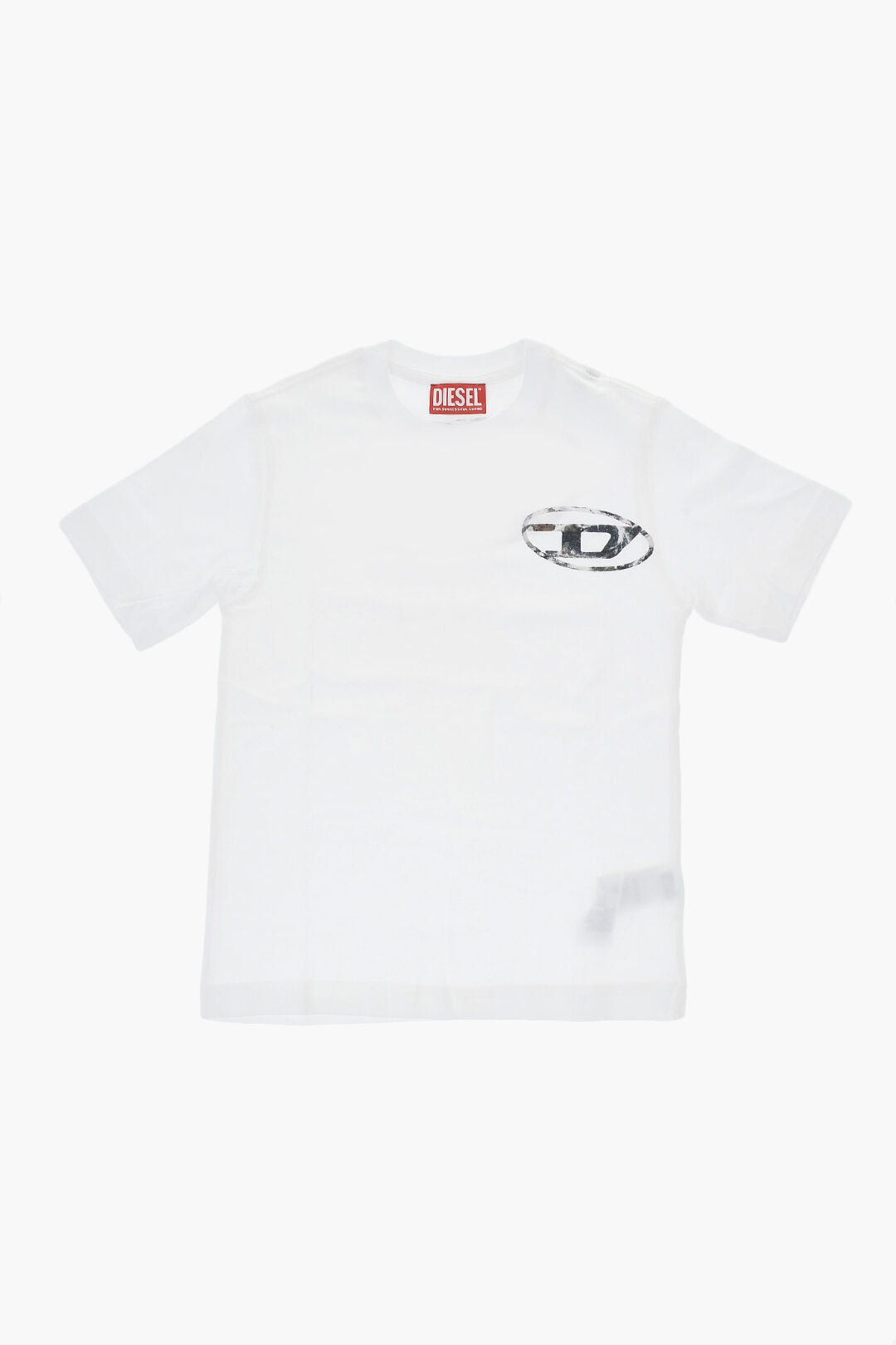 Diesel Kids 0405~MM6 Cotton Crew-Neck T-Shirt with Printed Logo