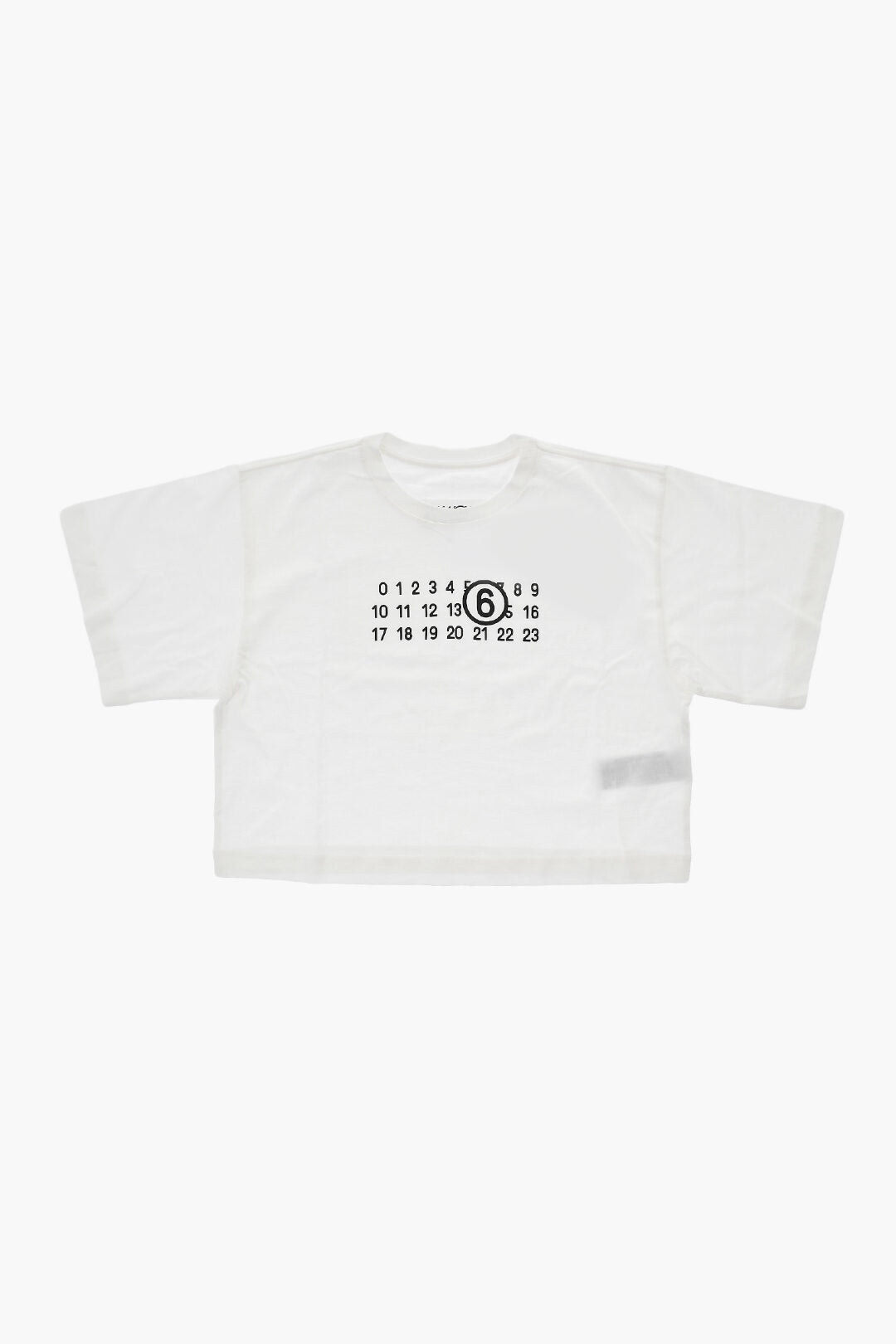 Maison Margiela Kids 0405~MM6 Cropped-Fit T-Shirt with Print
