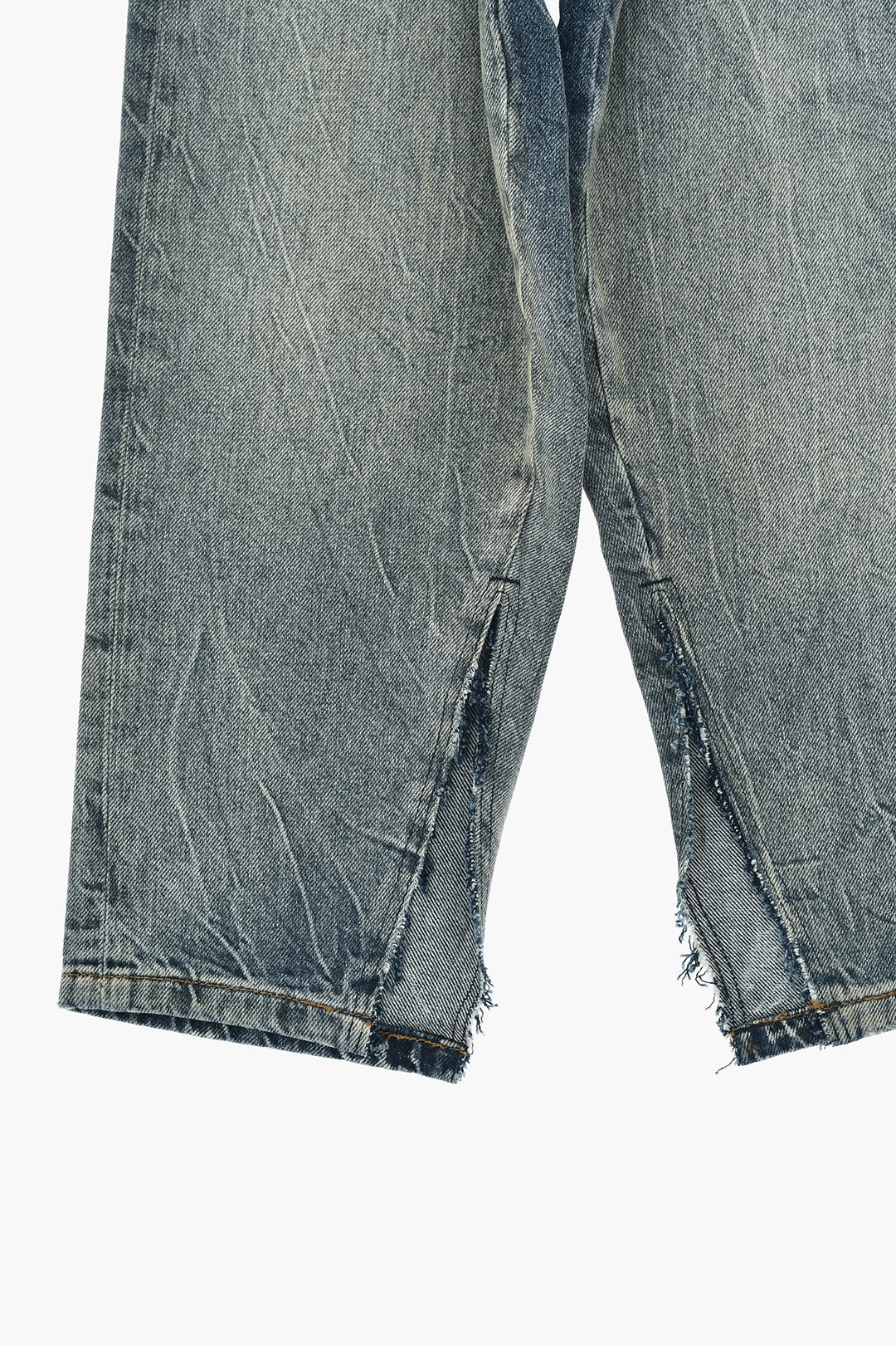 Maison Margiela Kids 0750~MM6 Vintage-Wash Jeans with Ankle Slits, view 2